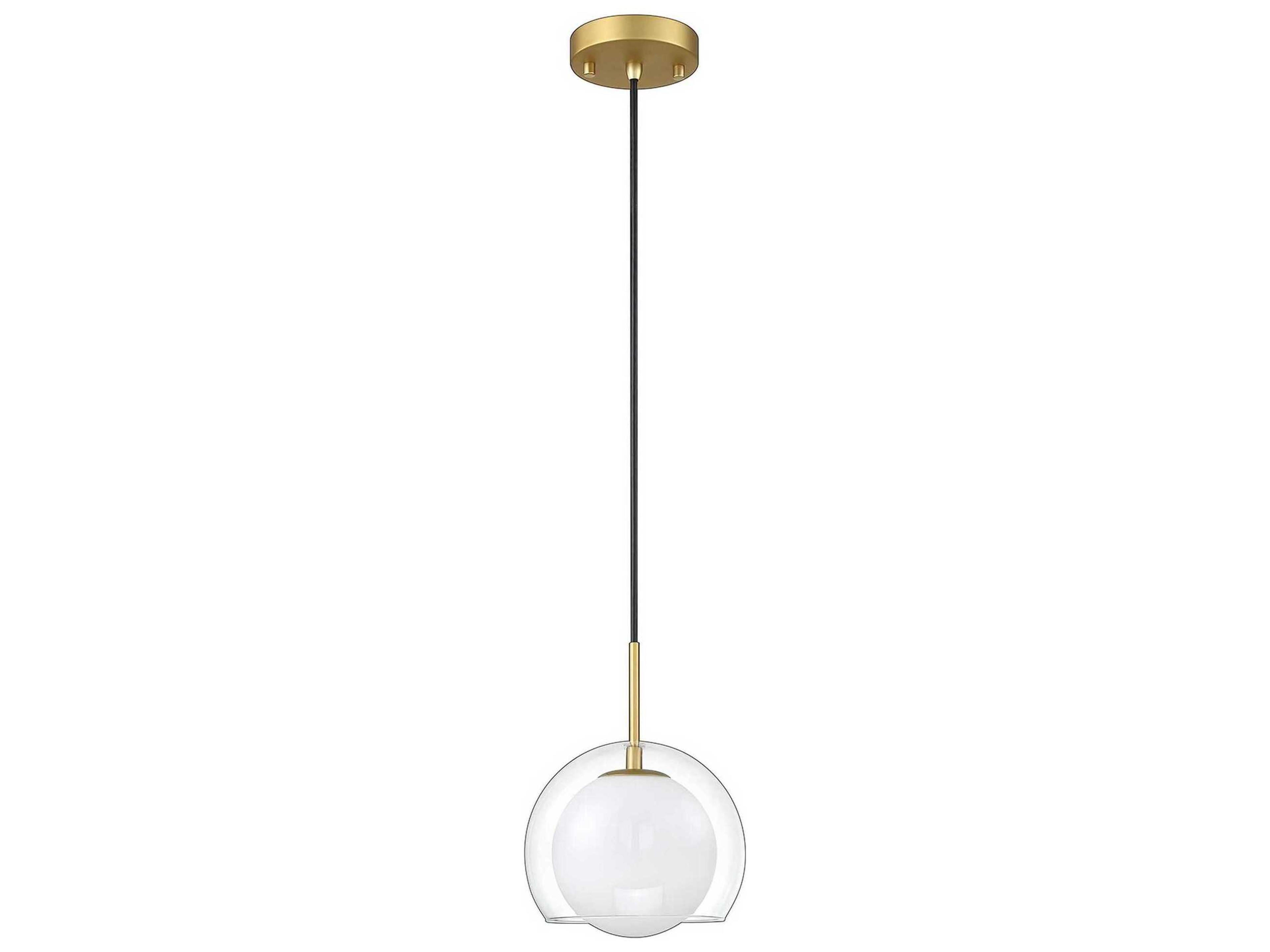 Sereno 1-Light Brass Glass Globe Mini Pendant