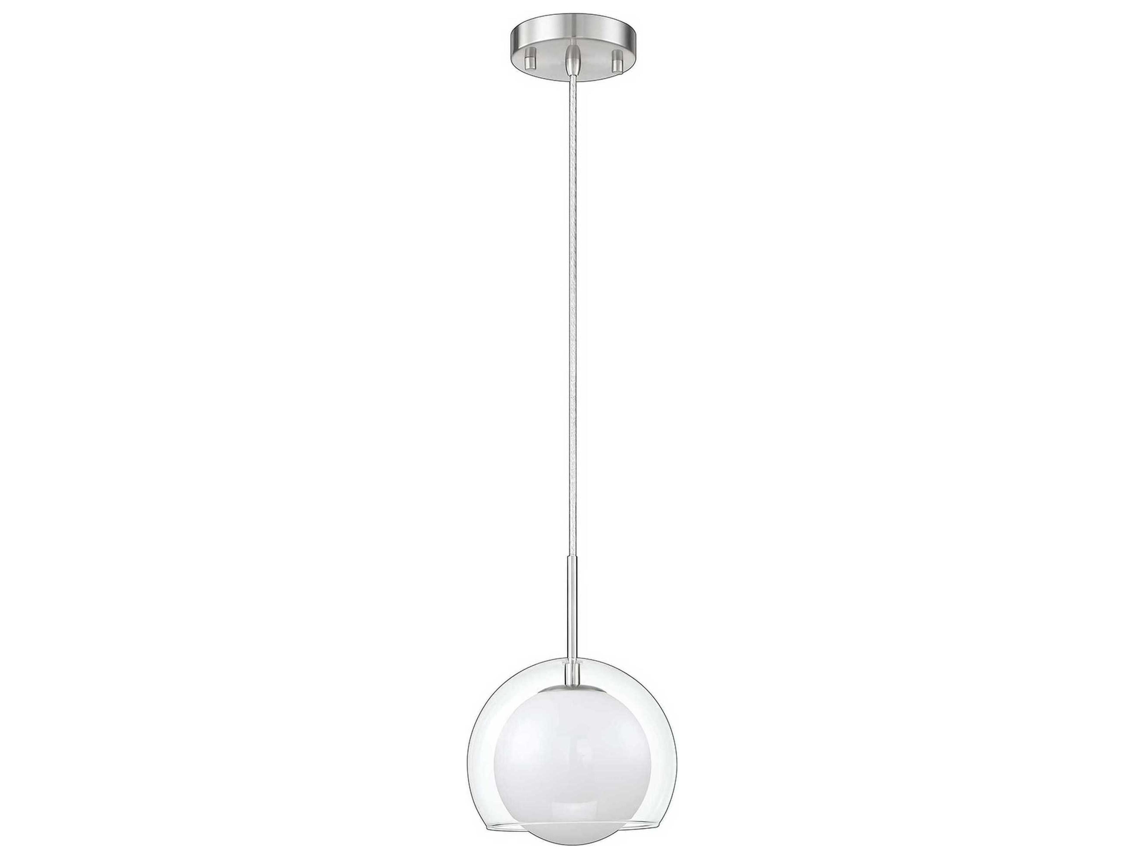 Sereno 1-Light Satin Nickel Glass Globe Mini Pendant
