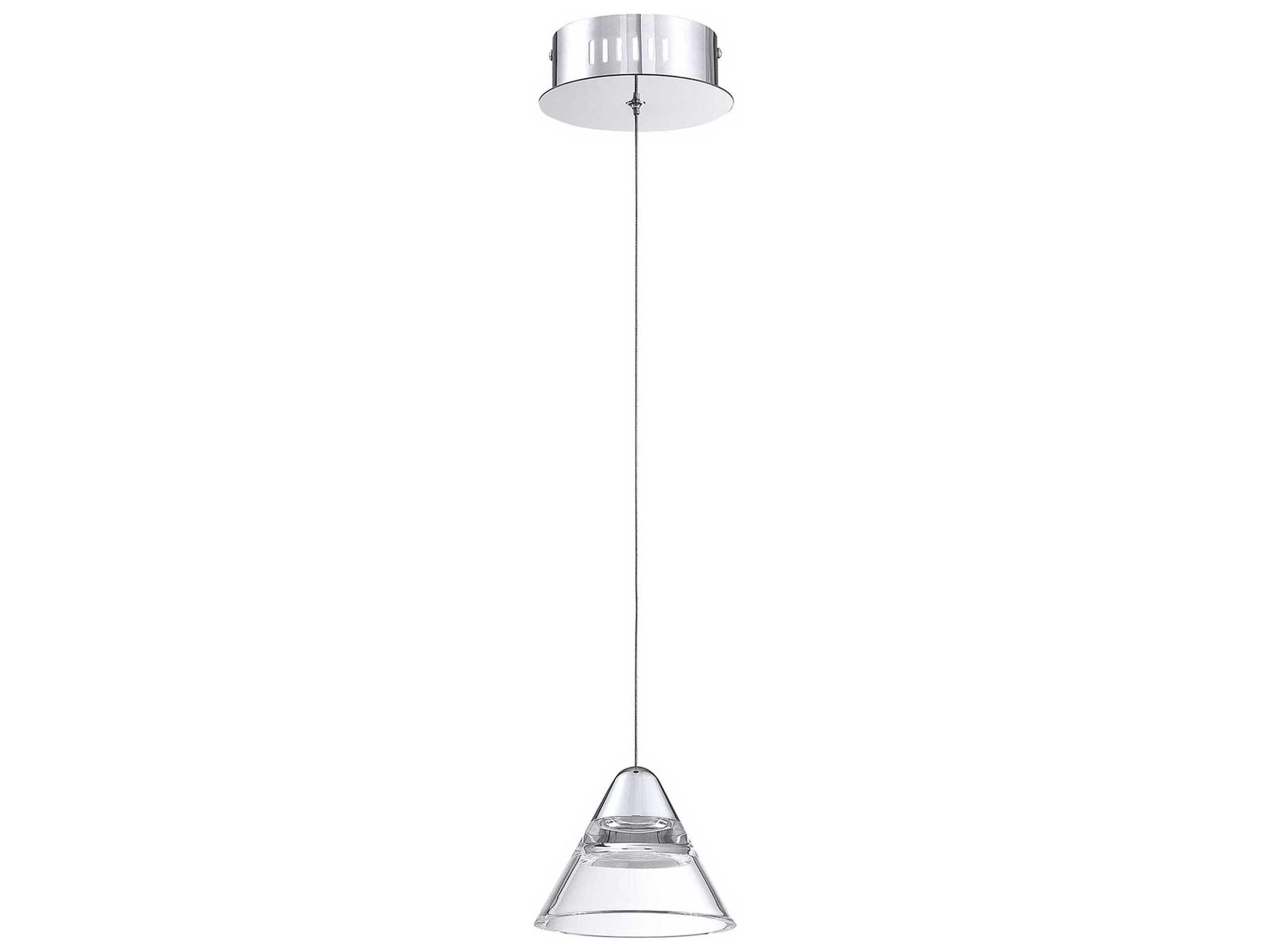 Geo 1-Light Chrome Glass Mini Pendant