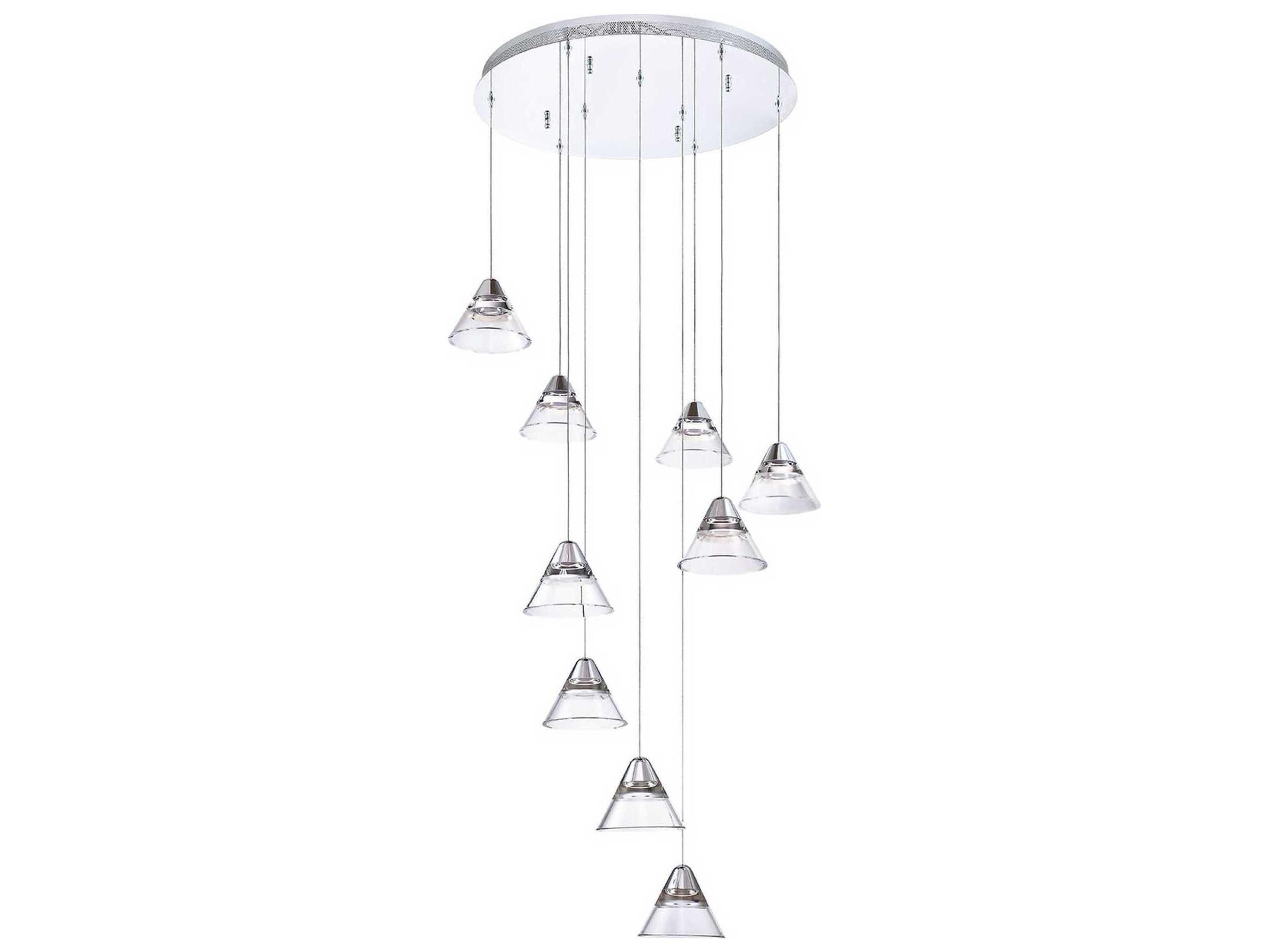 Geo 9-Light Chrome Glass Pendant