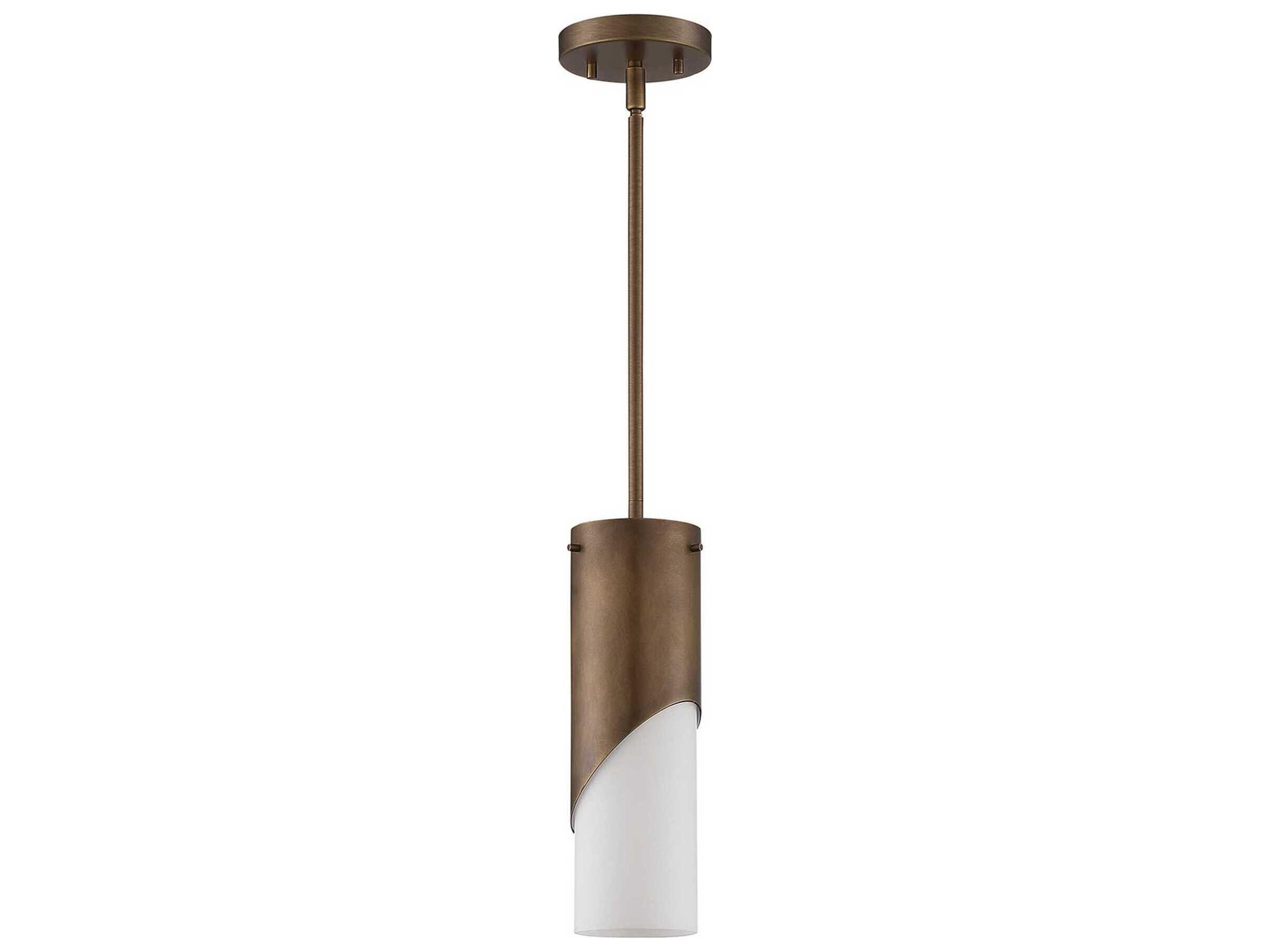 Callisto 1-Light Brass Glass Cylinder Mini Pendant