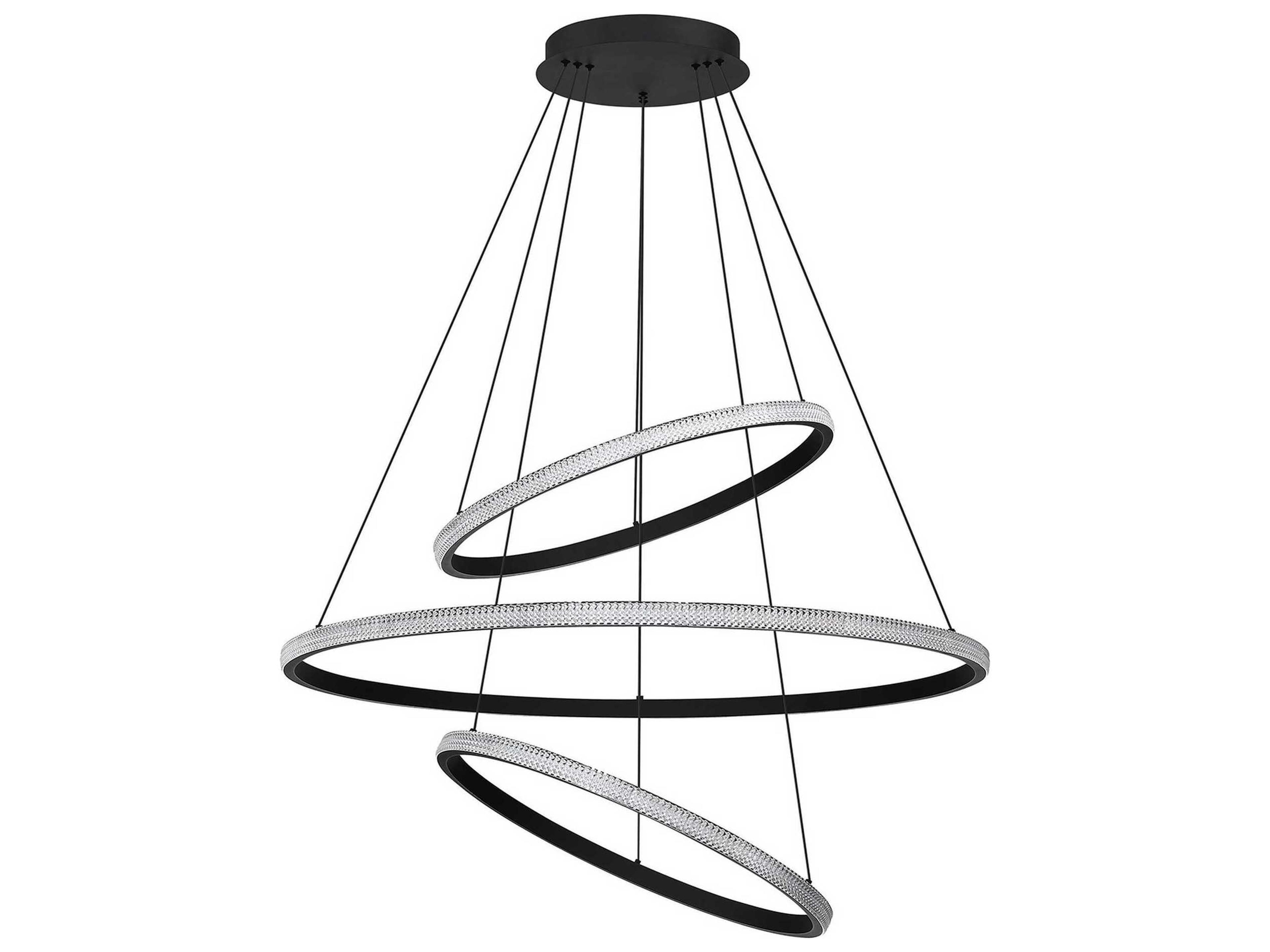 Kendal Prado 3-Light Black LED Round Tiered Pendant