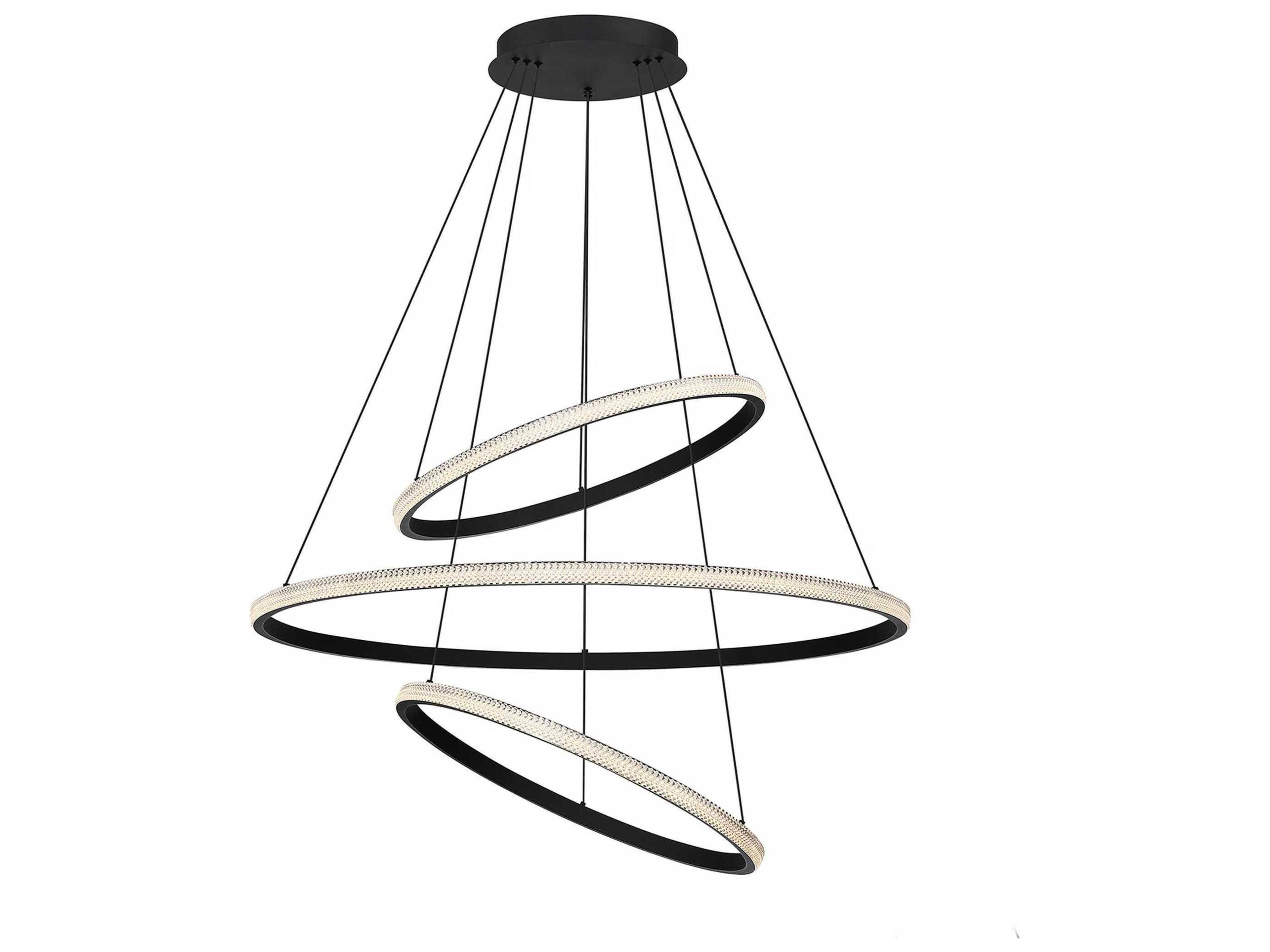 Kendal Prado 3-Light Black LED Round Tiered Pendant