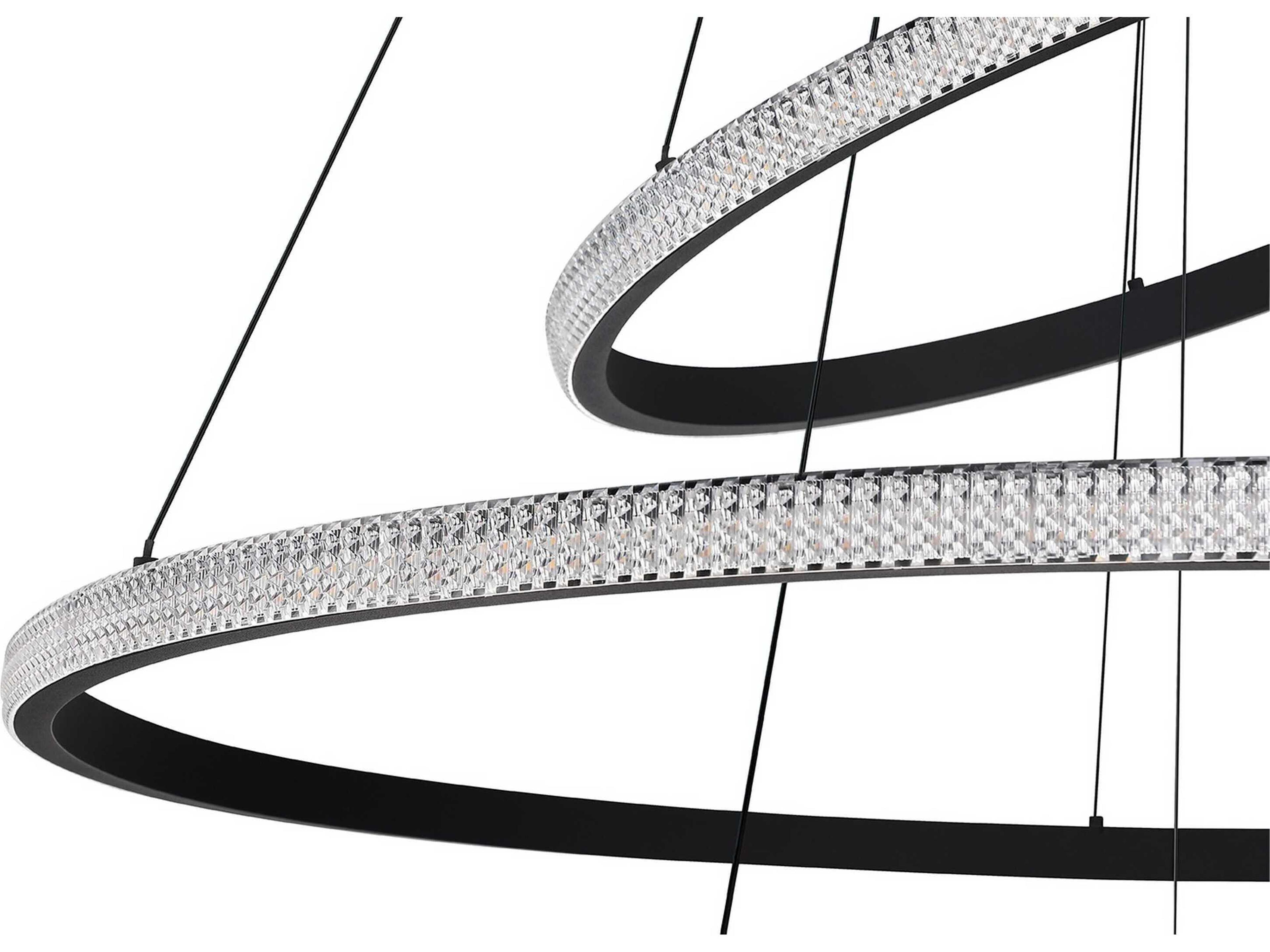 Kendal Prado 3-Light Black LED Round Tiered Pendant