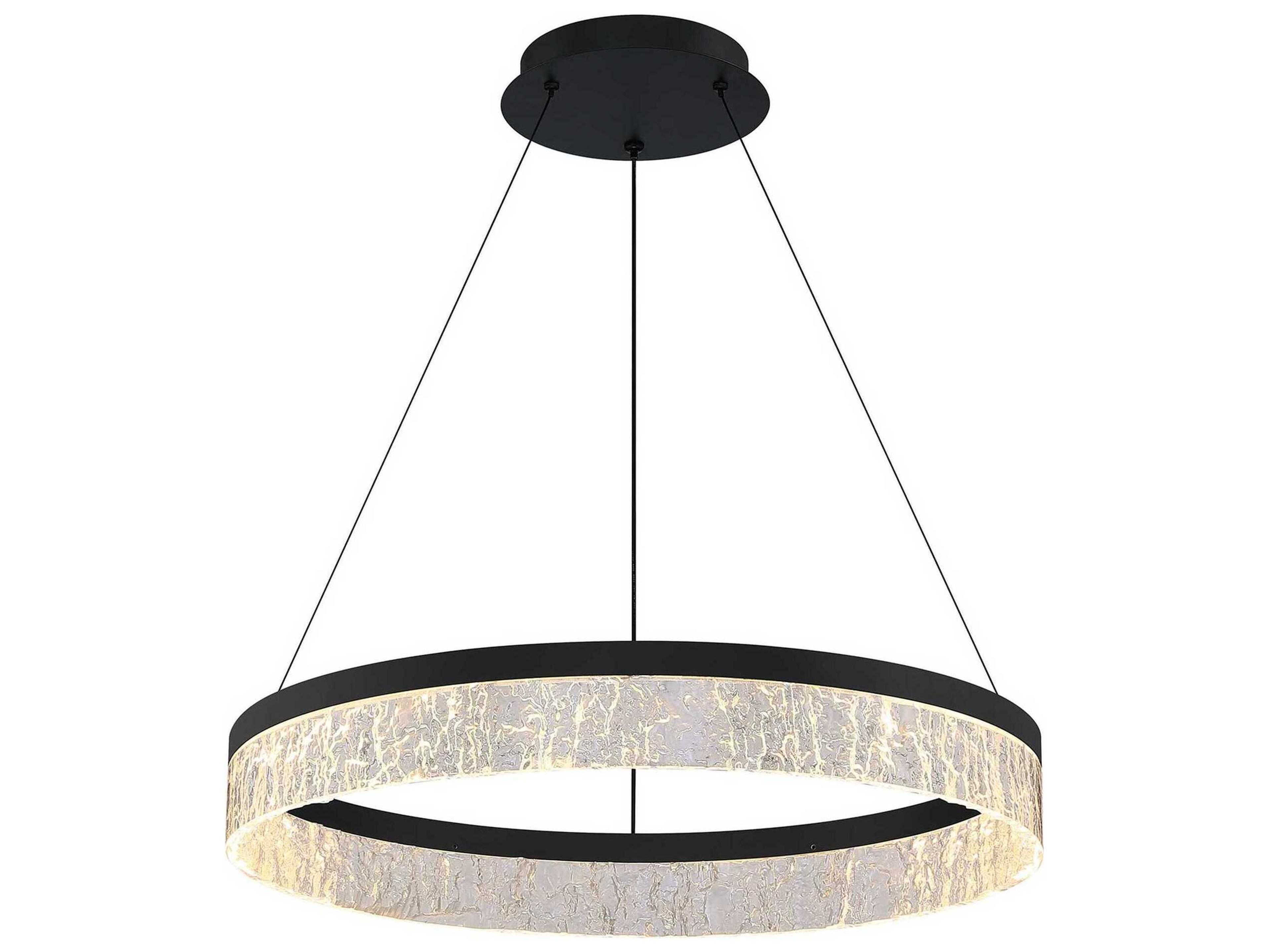 Kendal Arctic Ice 1-Light Black LED Round Pendant