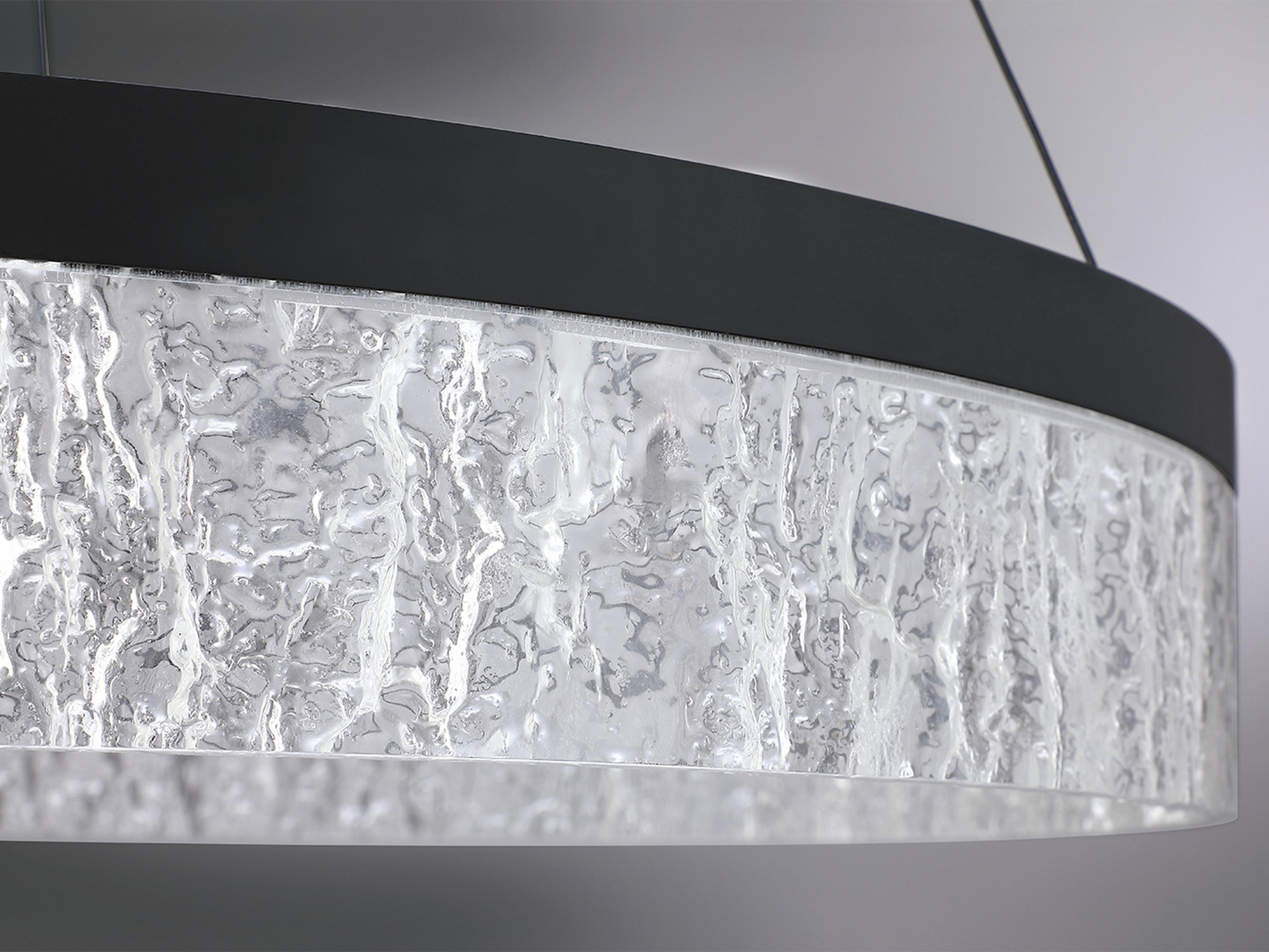 Kendal Arctic Ice 1-Light Black LED Round Pendant