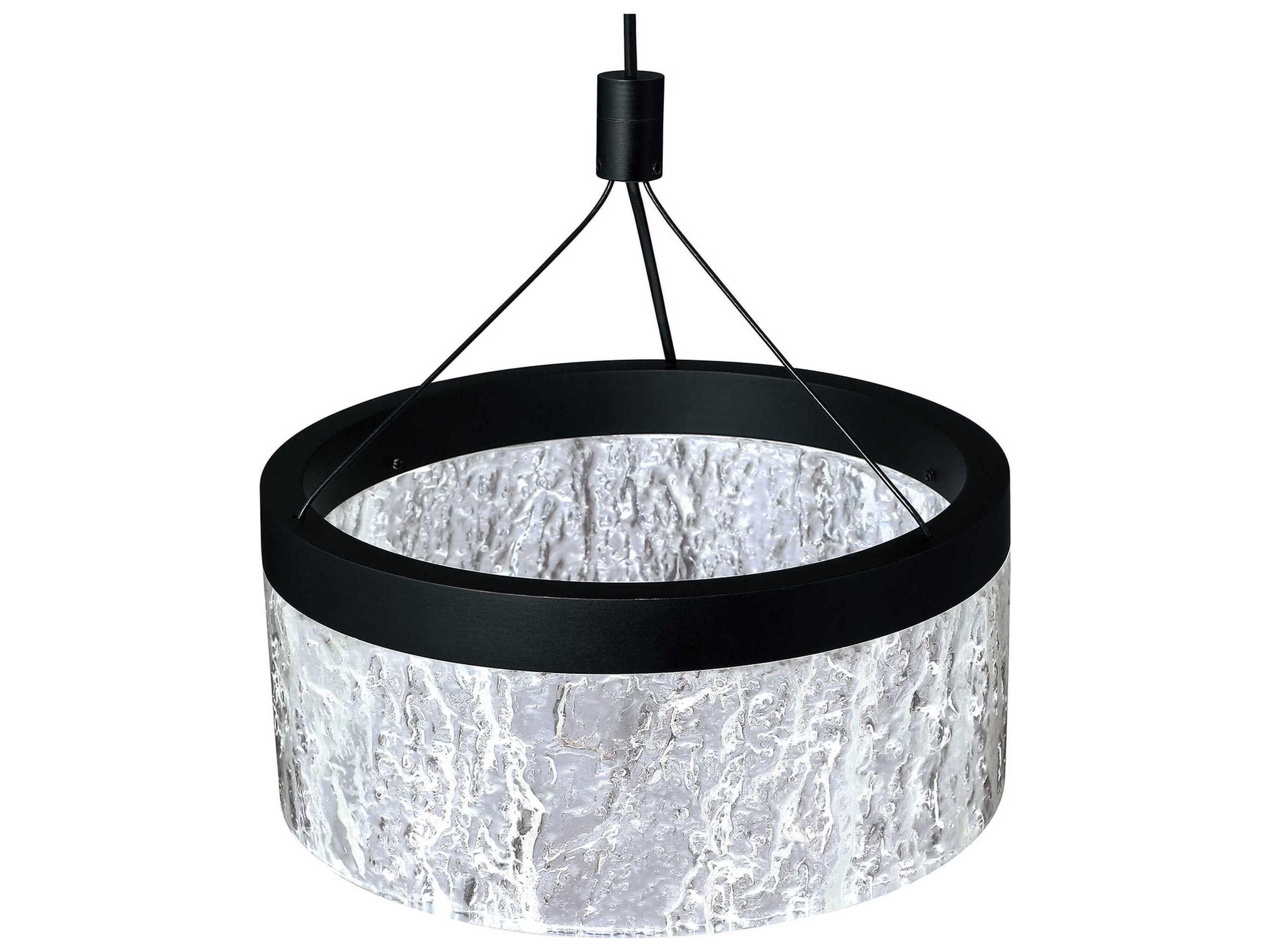 Kendal Arctic Ice 1-Light Black LED Round Mini Pendant