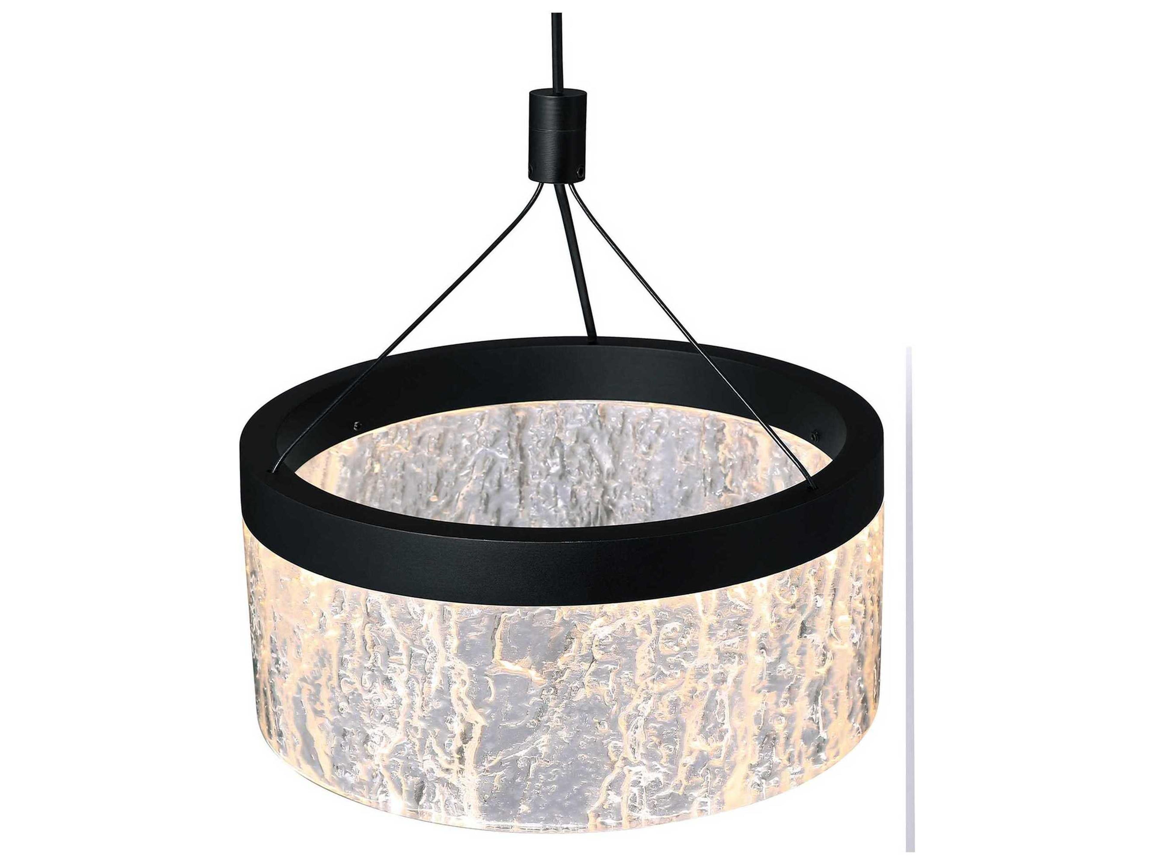 Kendal Arctic Ice 1-Light Black LED Round Mini Pendant