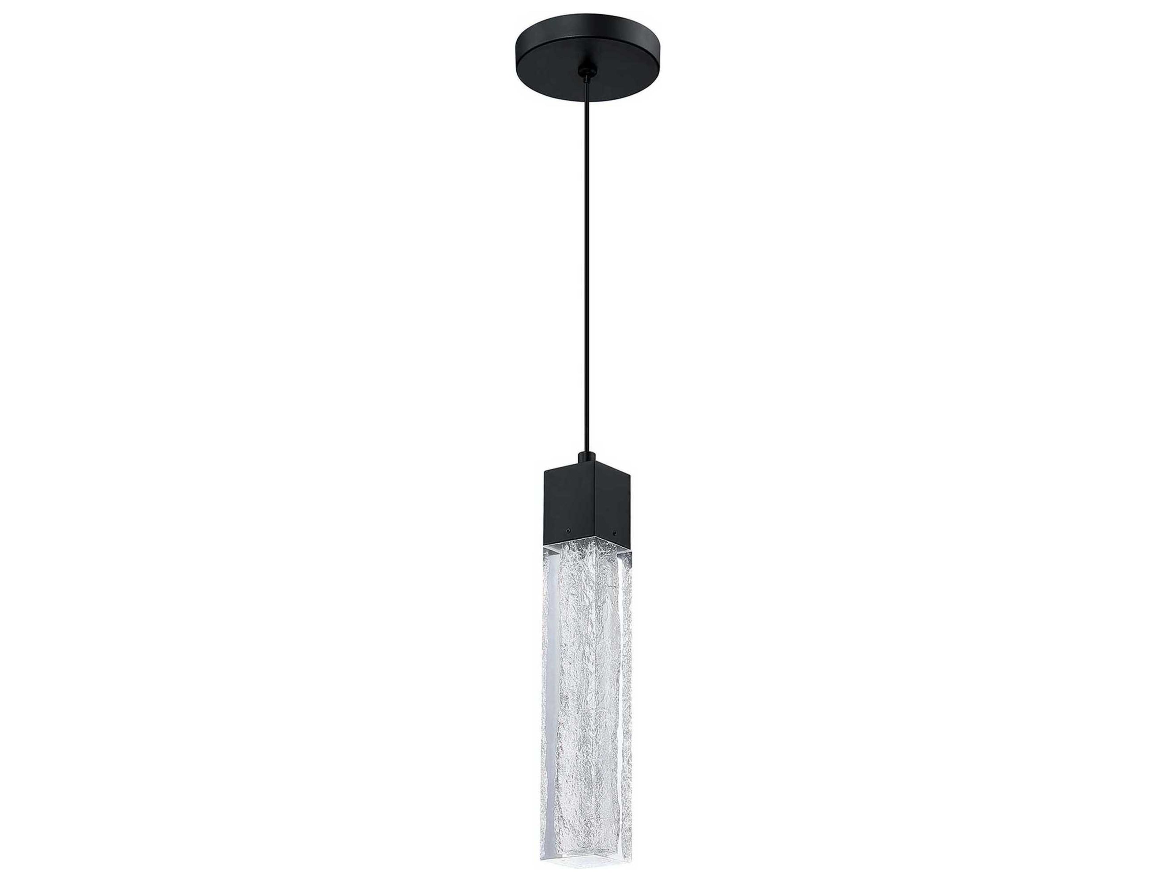Ice Age 1-Light Black LED Linear Mini Pendant