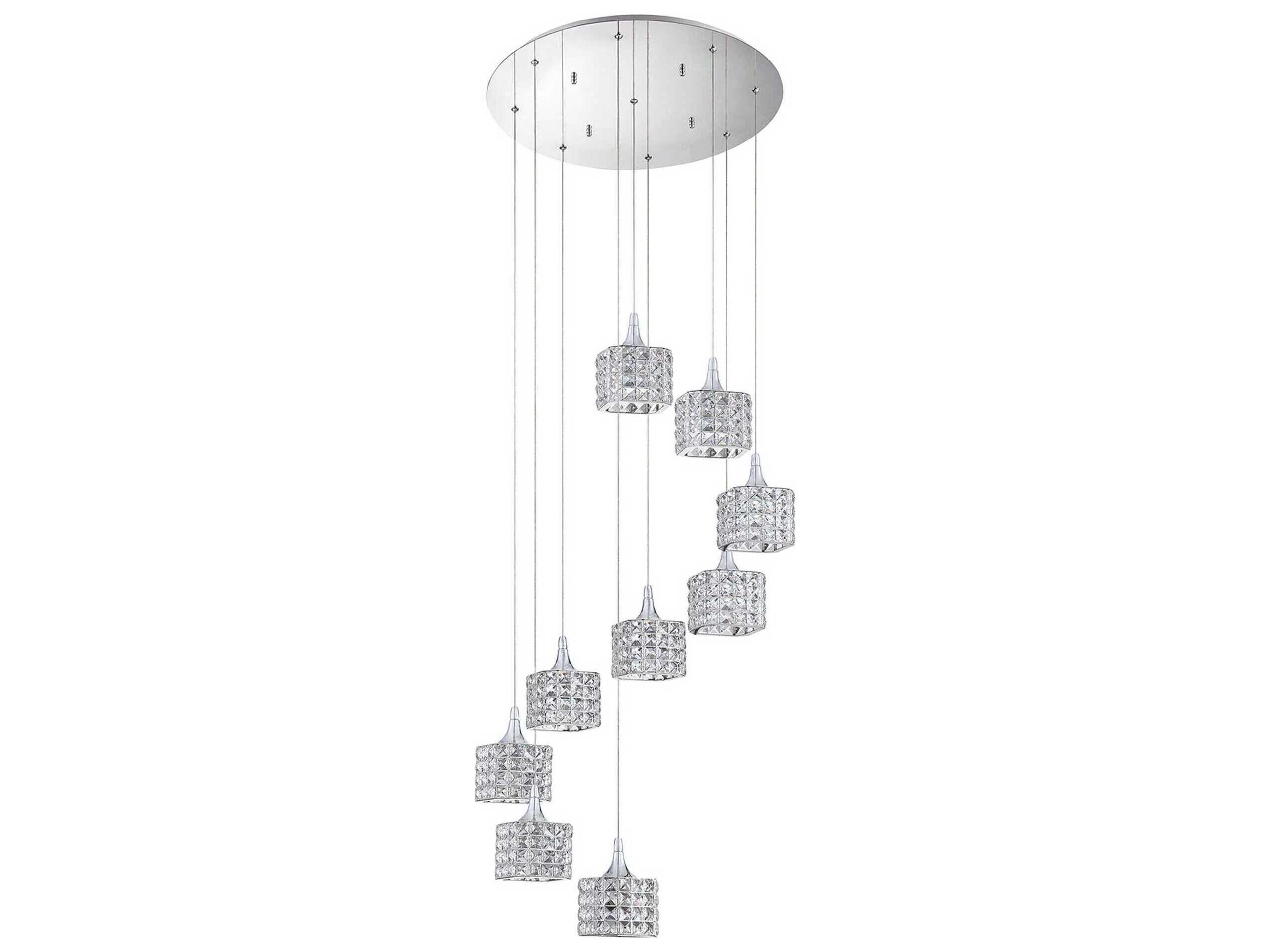 Shimera 9-Light Chrome Crystal Pendant