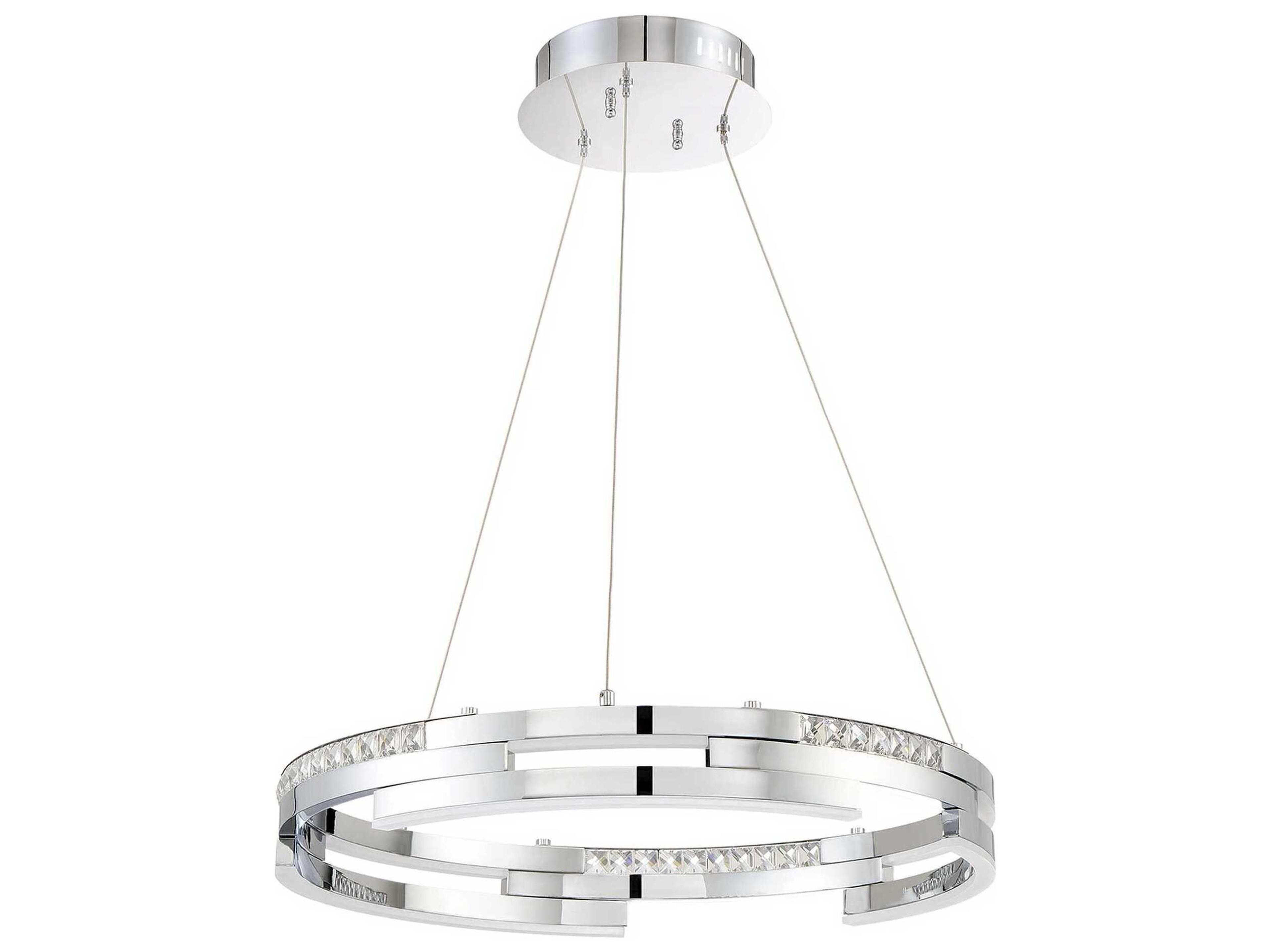 Kendal Satern Chrome LED Round Pendant