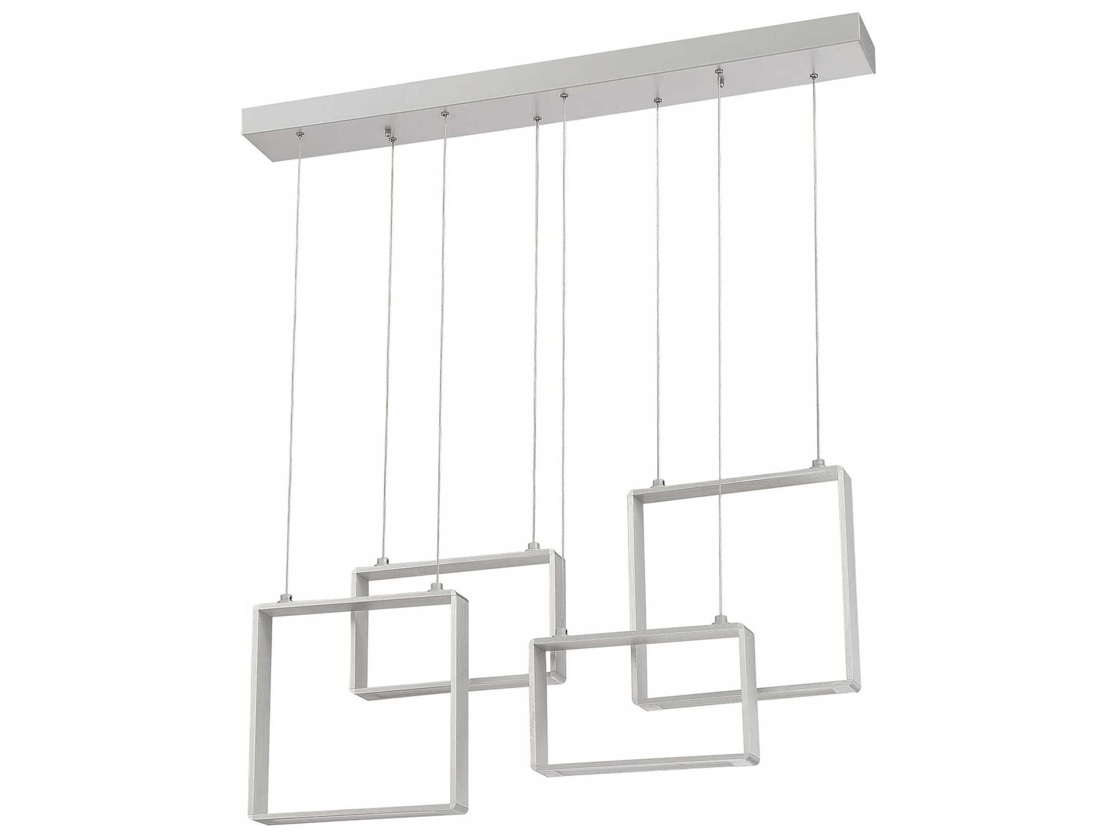 Quadron 4-Light Aluminum White LED Geometric Pendant