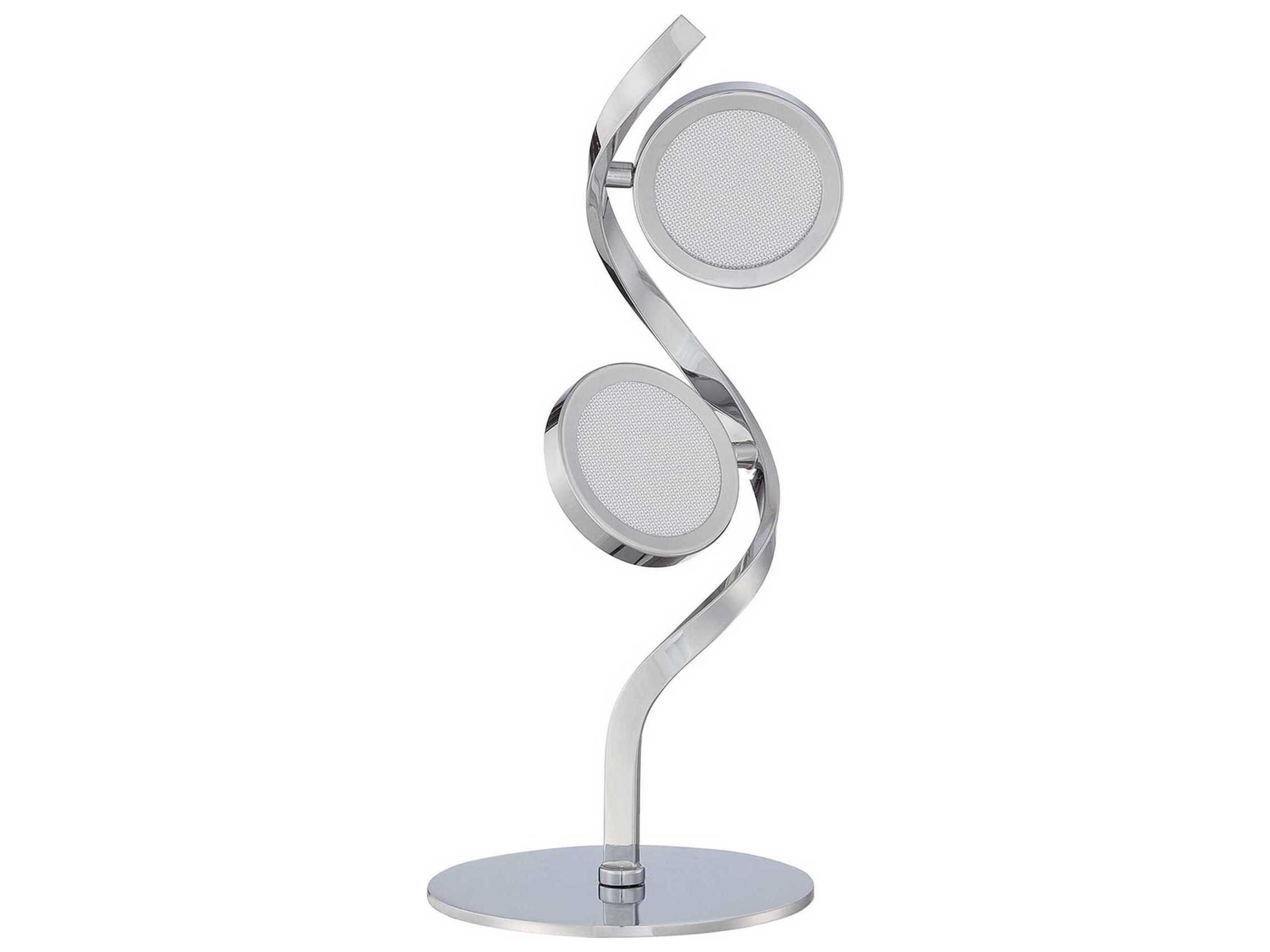 Milan Chrome Clear Mesh Glass LED Table Lamp