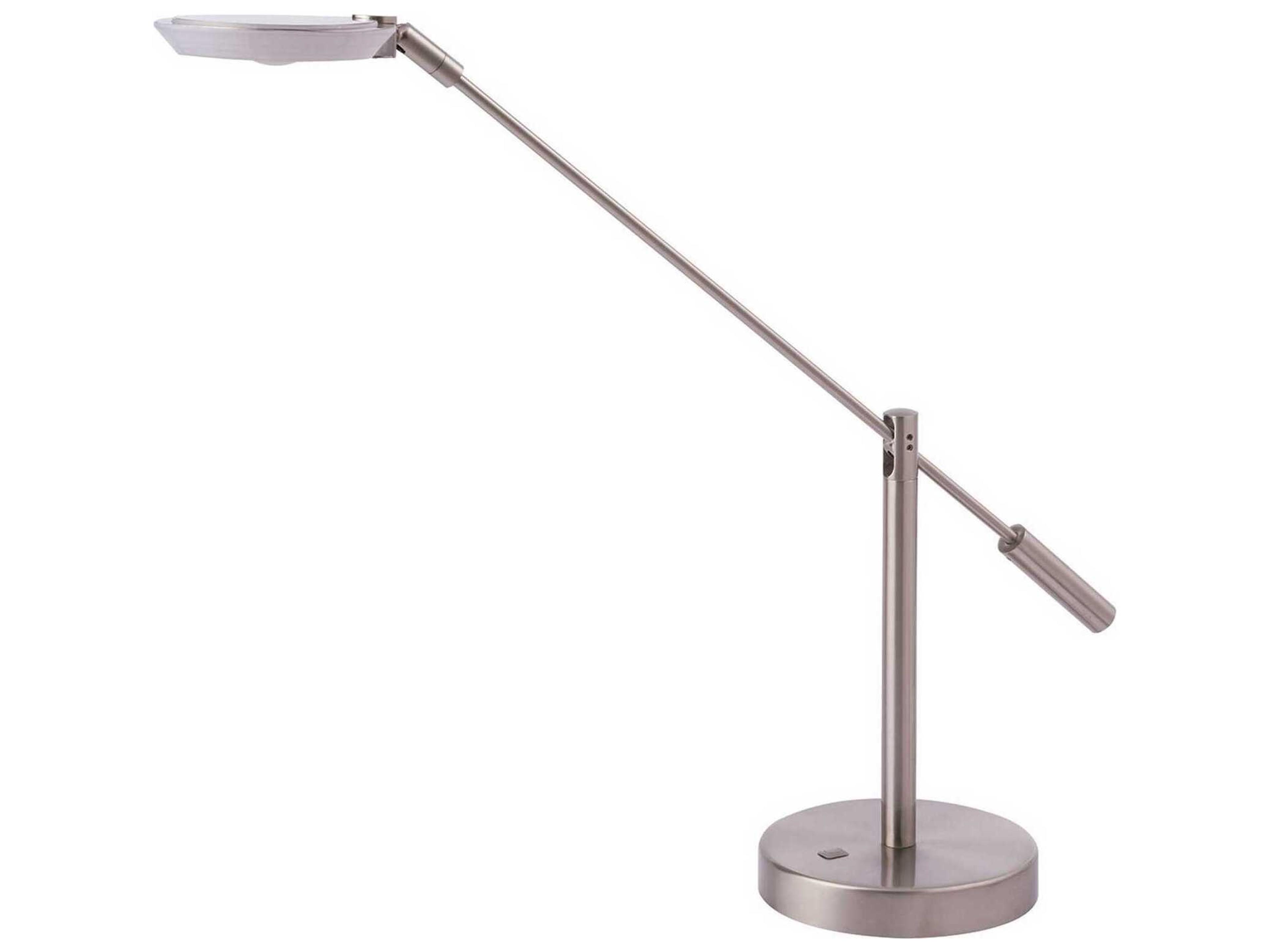 Iggy Satin Nickel LED Desk Lamp