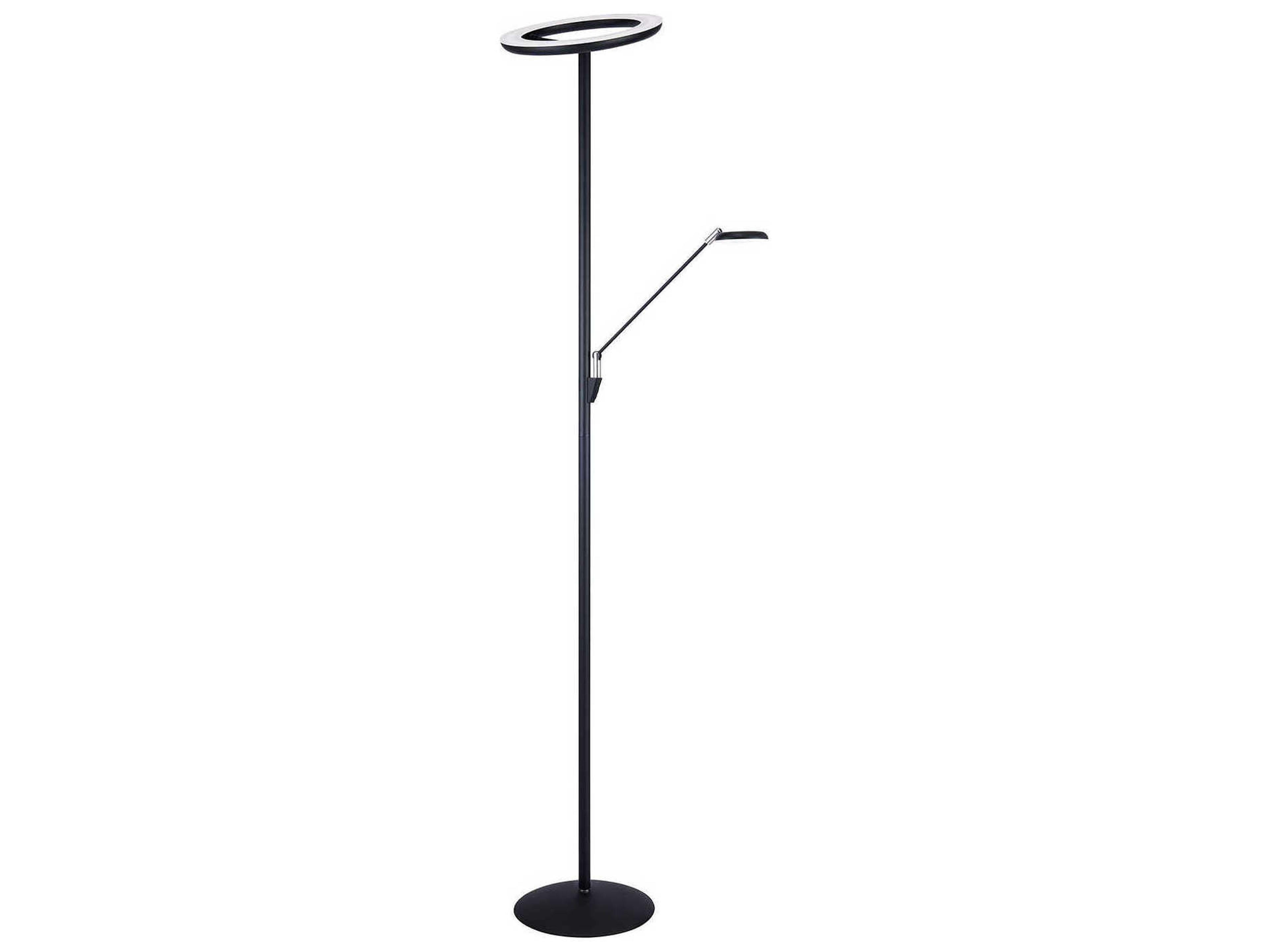 Nola Black Satin Nickel Floor Lamp