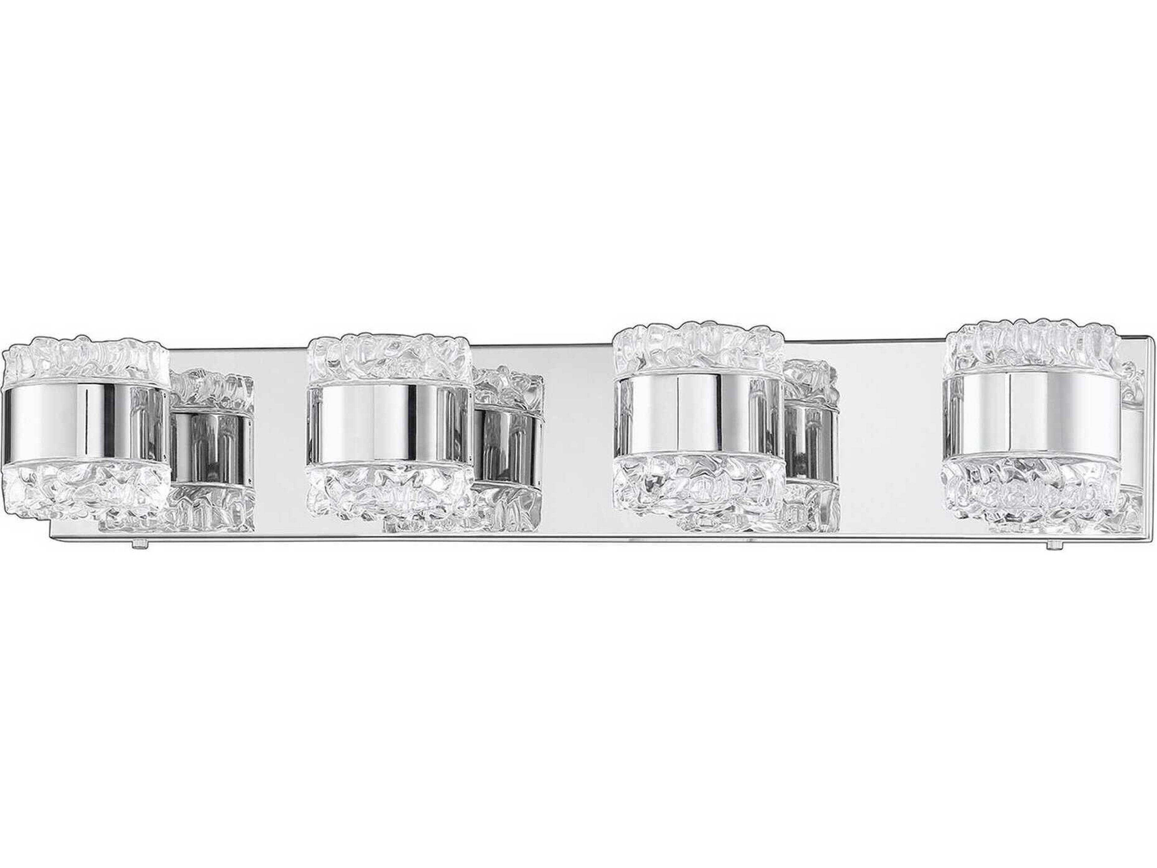 Kendal Bazil 4-Light Chrome Crystal Glass Vanity Light