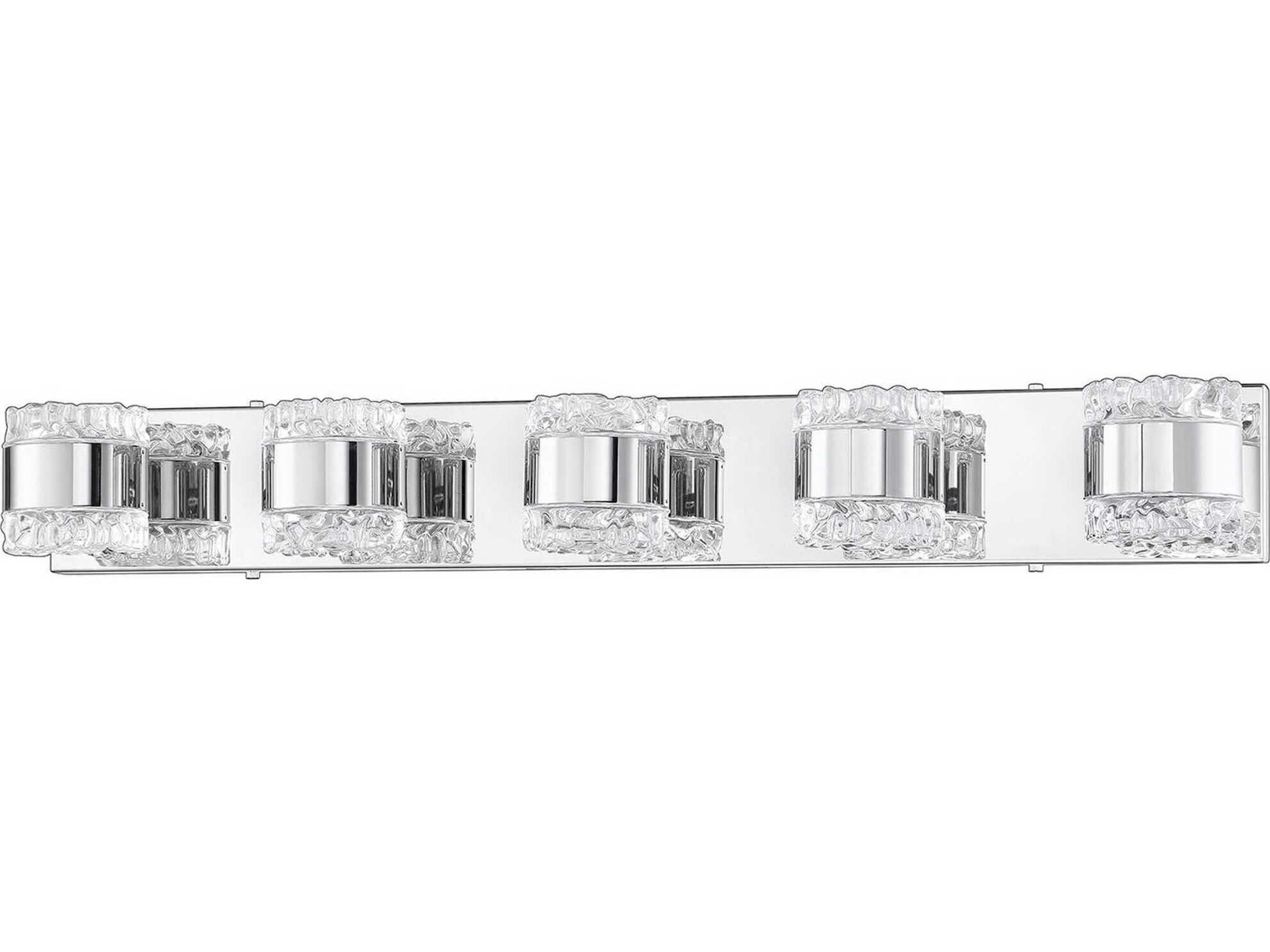 Kendal Bazil 5-Light Chrome Crystal Glass Vanity Light