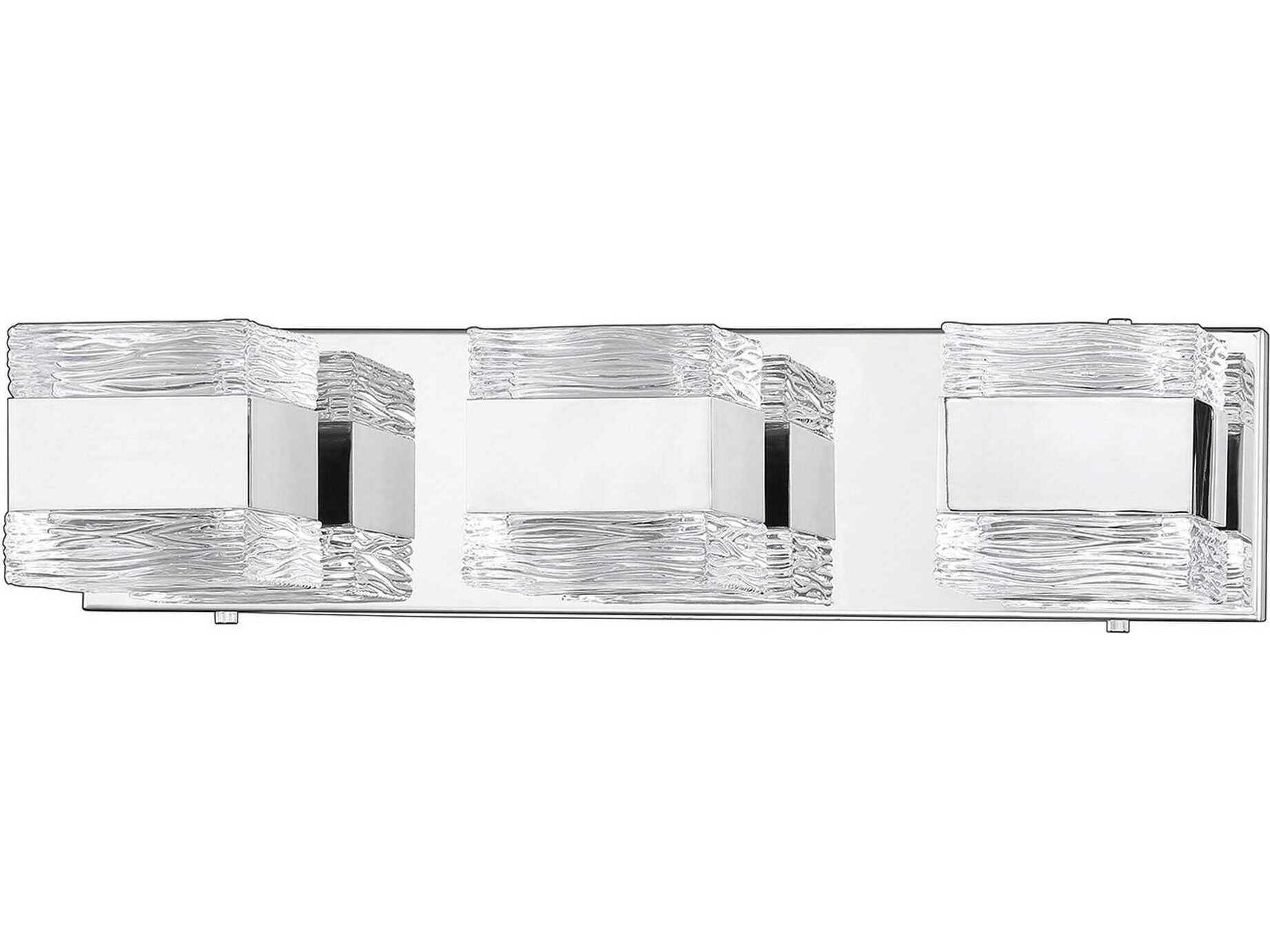 Kendal Cubix 3-Light Chrome Glass Vanity Light
