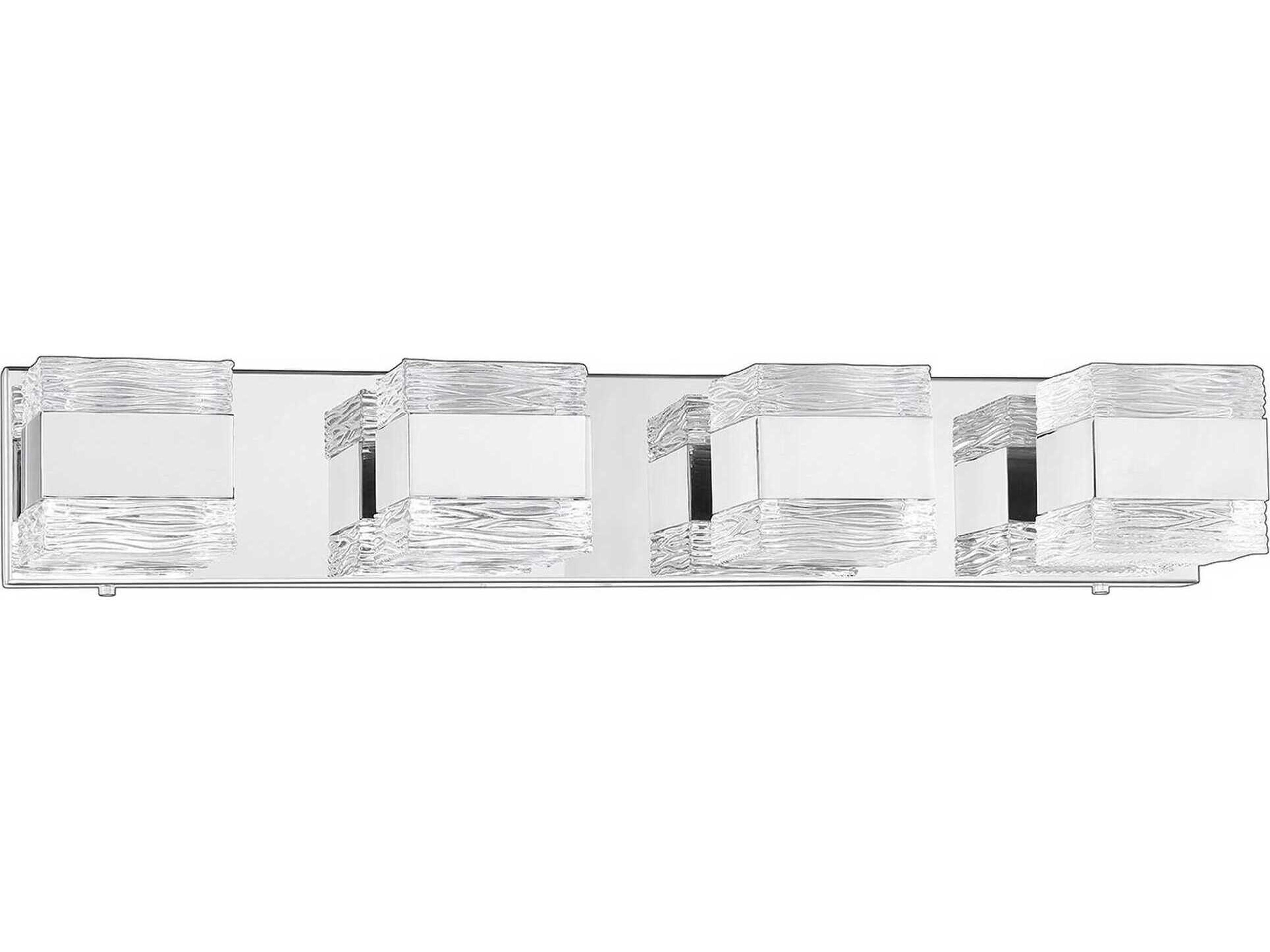 Cubix 4-Light Chrome Glass Vanity Light