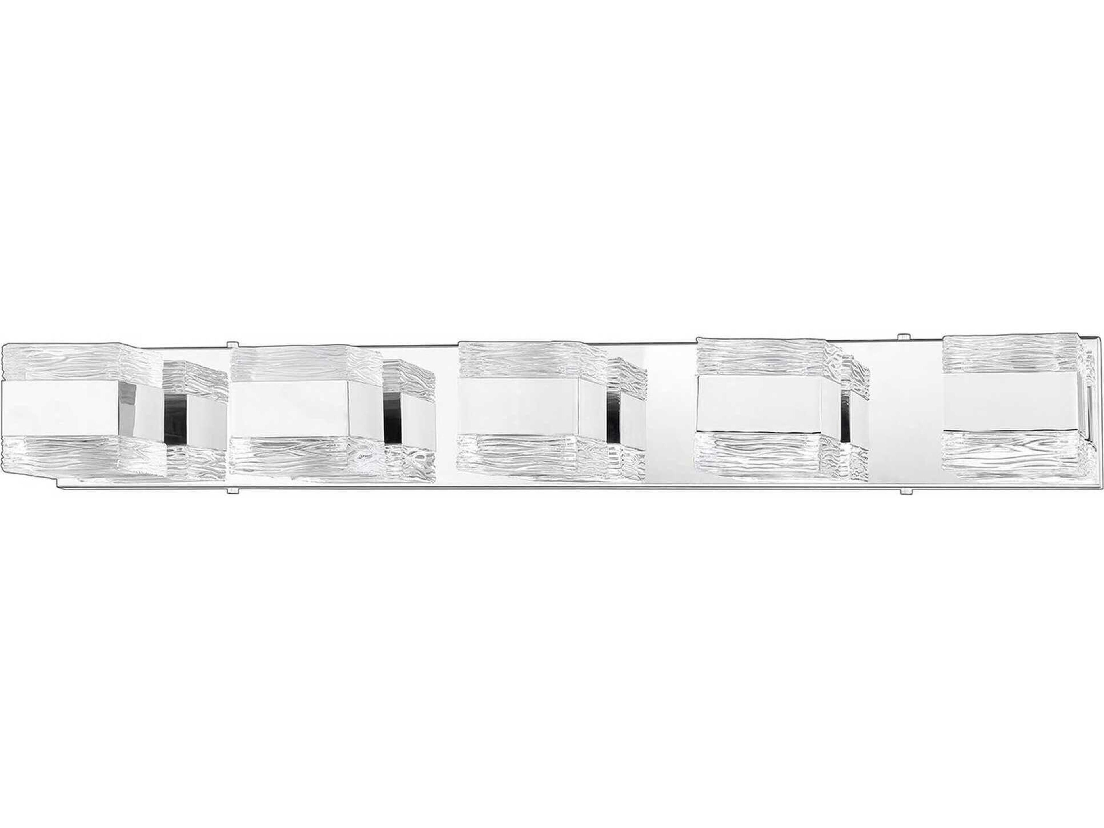 Kendal Cubix 5-Light Chrome Glass Vanity Light