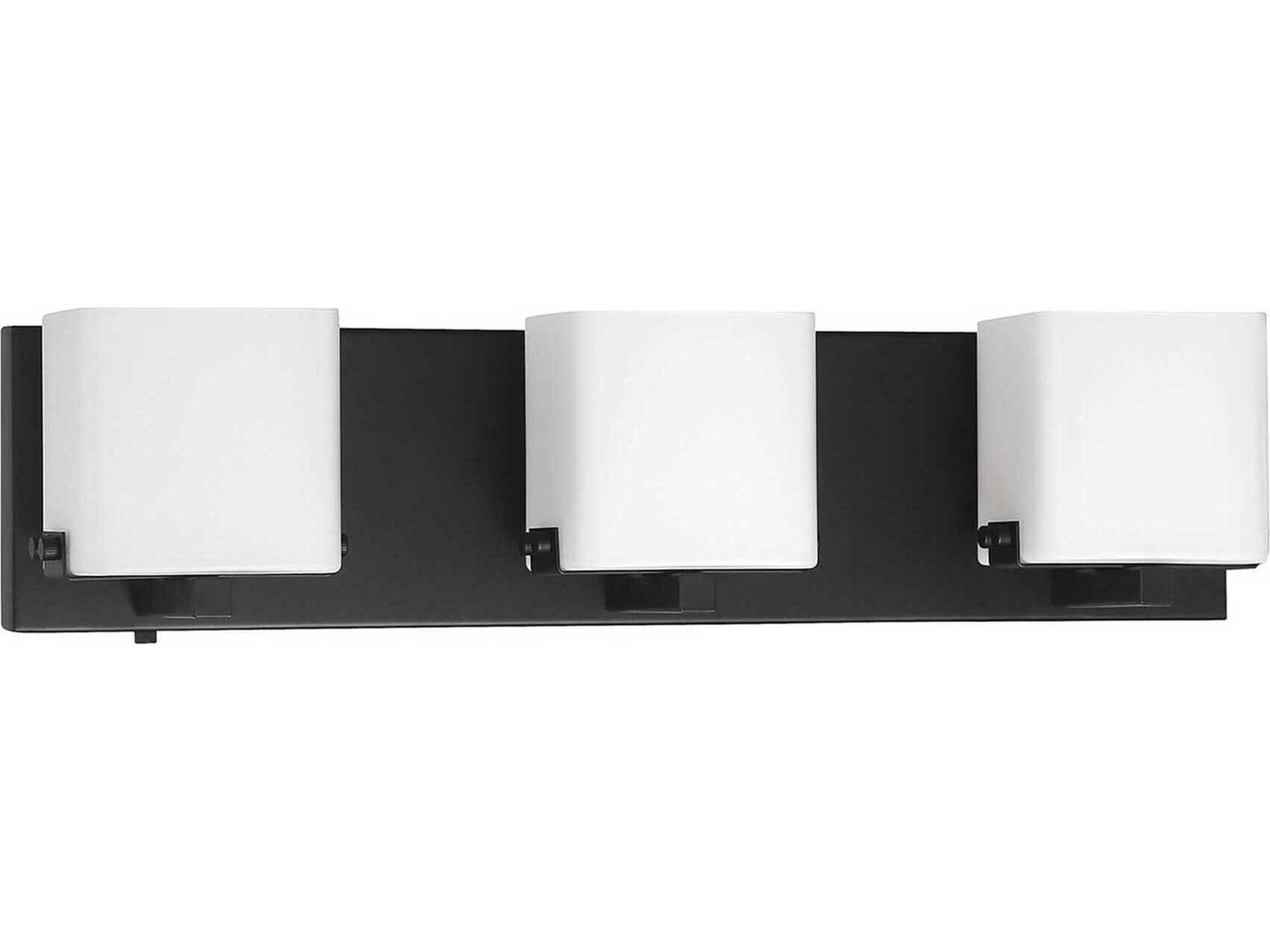 Vega 3-Light Black Glass Vanity Light
