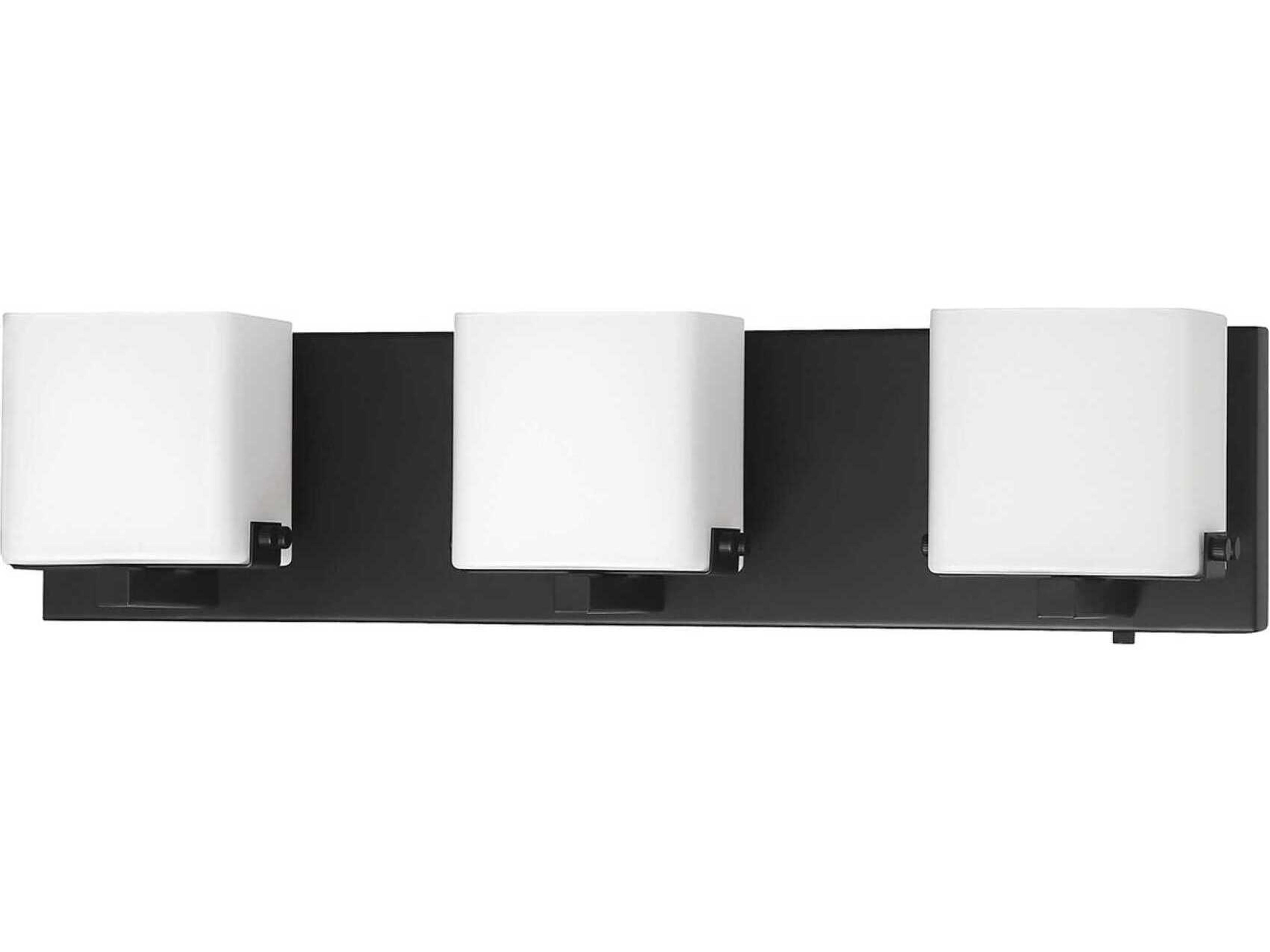 Kendal Vega 3-Light Black Glass Vanity Light