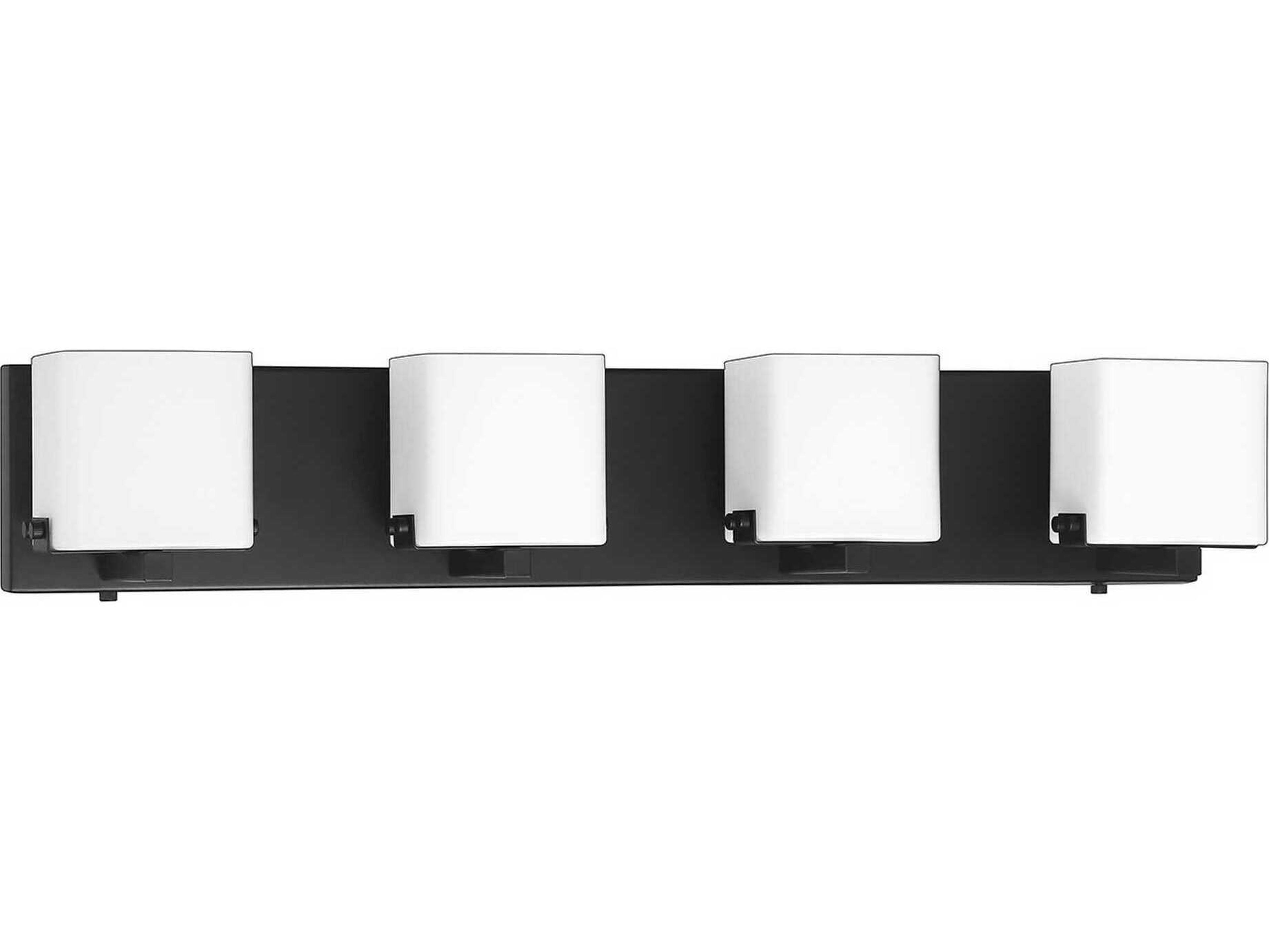 Vega 4-Light Black Glass Vanity Light
