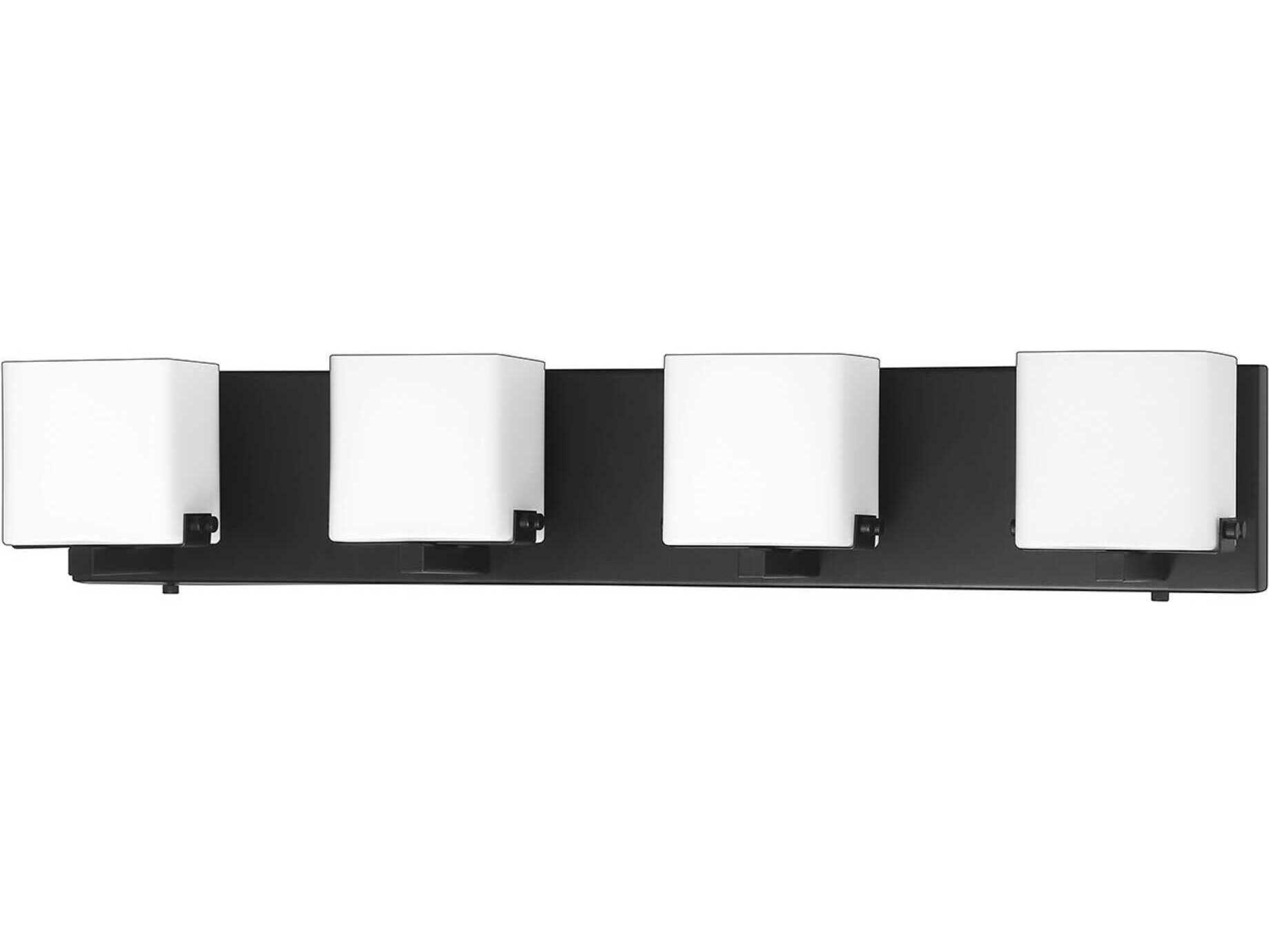 Kendal Vega 4-Light Black Glass Vanity Light