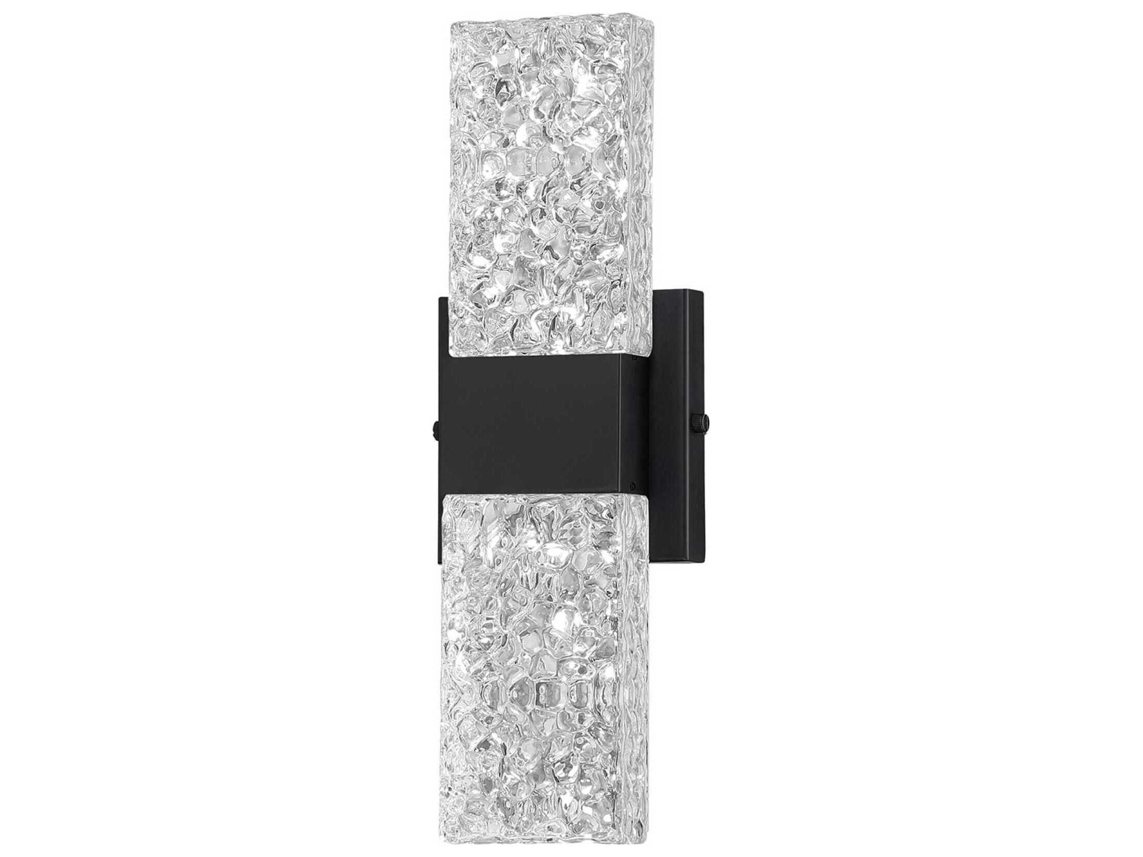 Kendal Glacier 2-Light Black Glass LED Wall Sconce