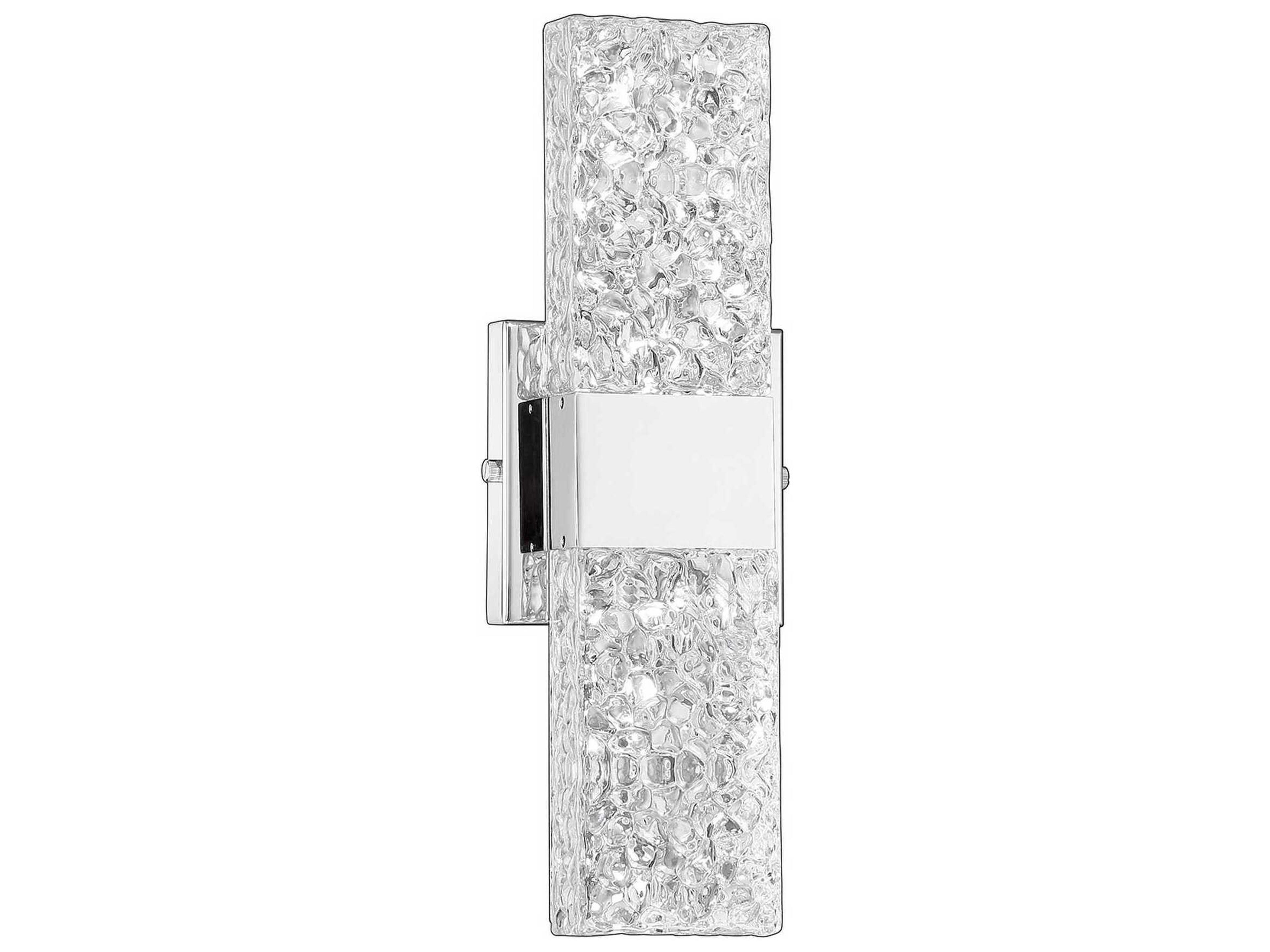 Glacier 2-Light Chrome Glass LED Wall Sconce