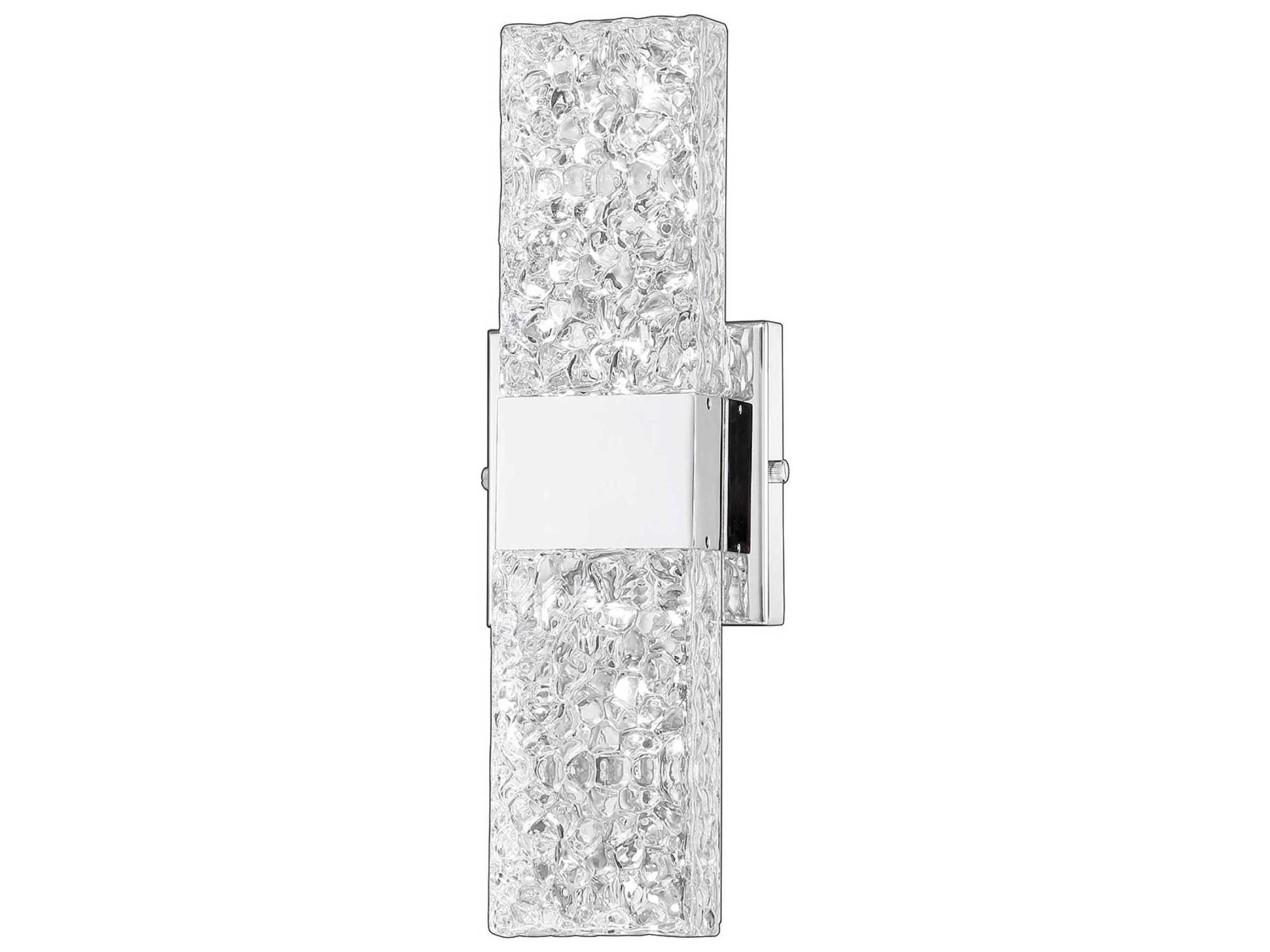 Kendal Glacier 2-Light Chrome Glass LED Wall Sconce