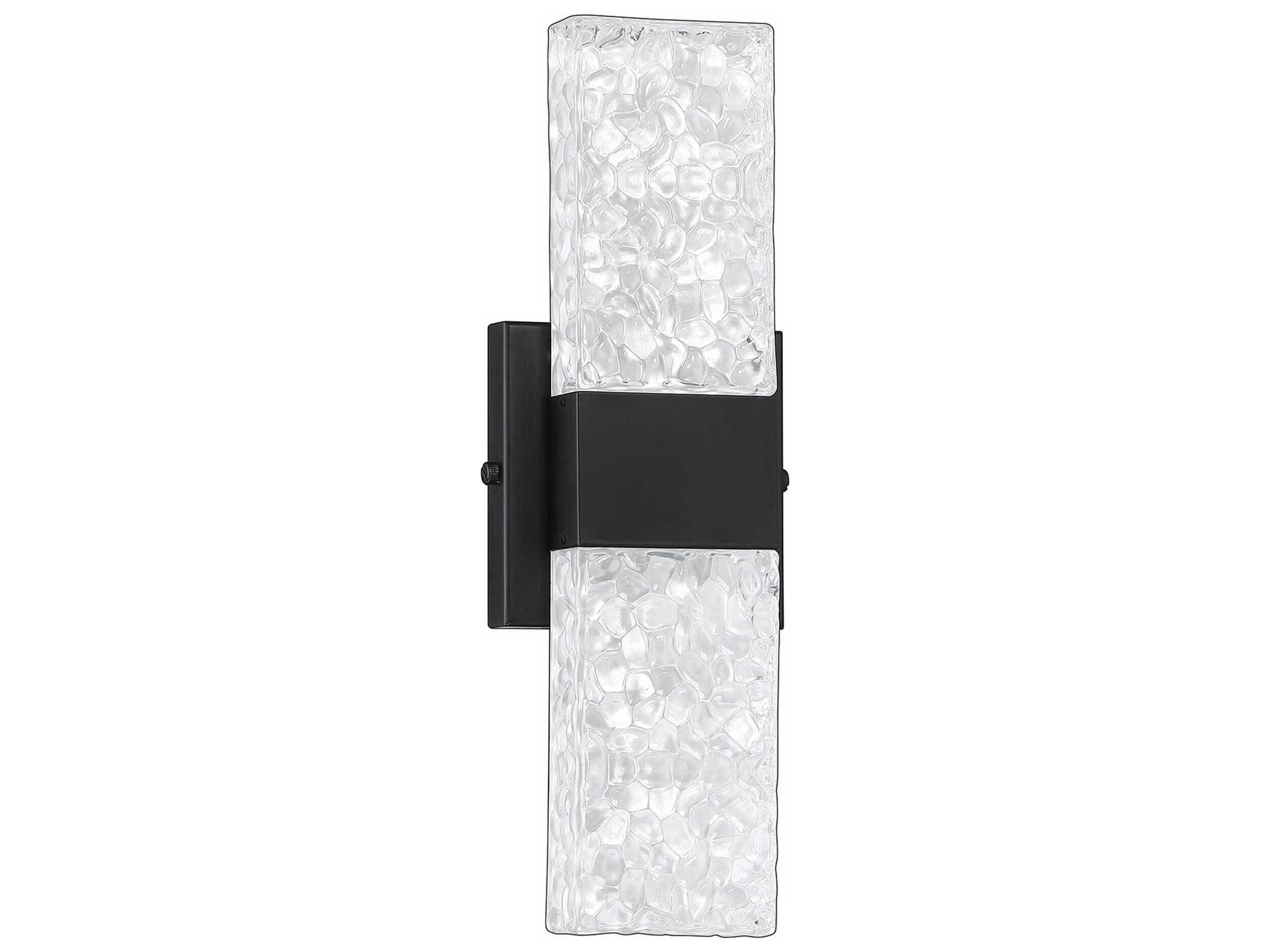 Glacier 2-Light Black Glass LED Wall Sconce