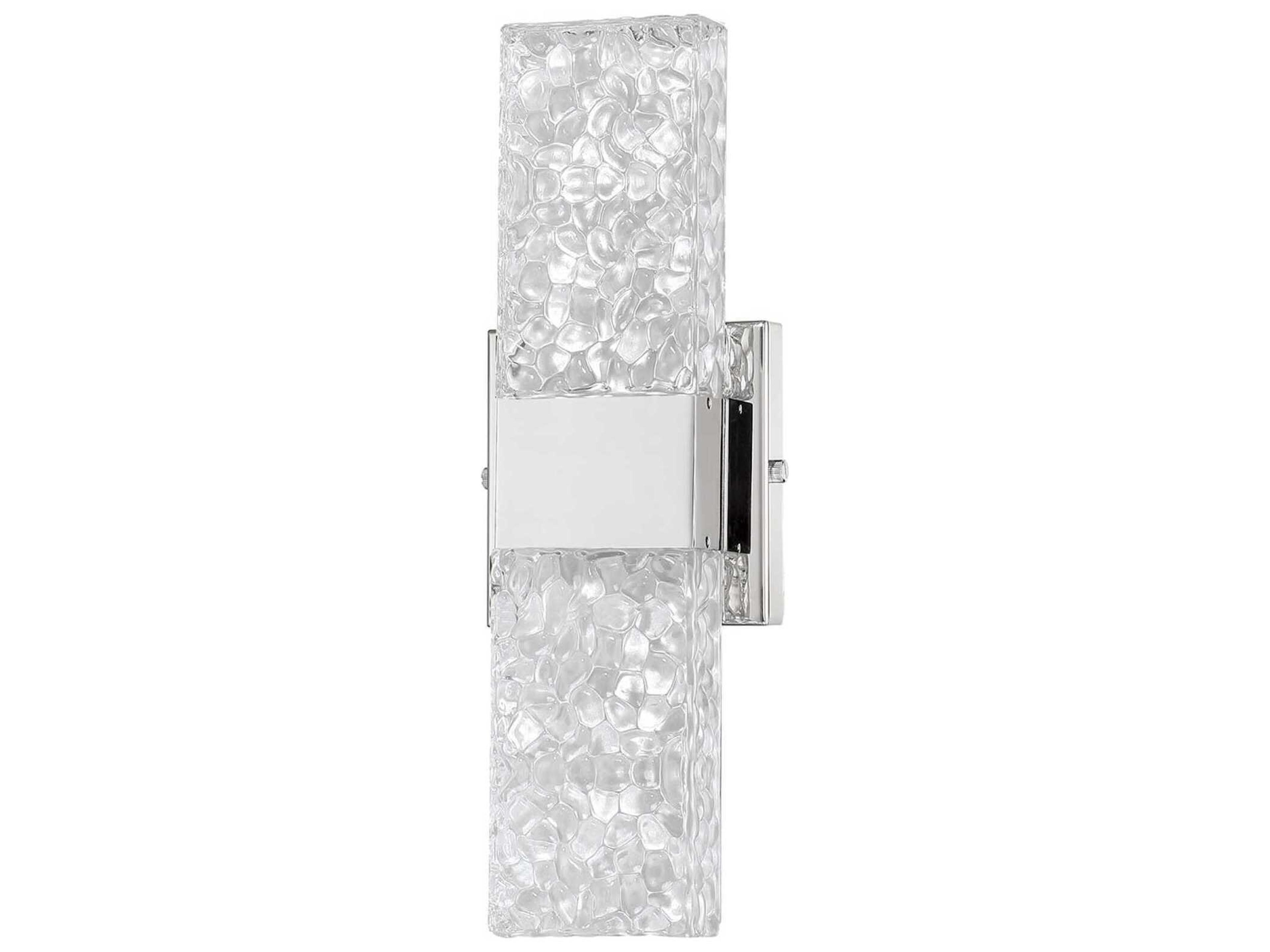Kendal Glacier 2-Light Chrome Glass LED Wall Sconce
