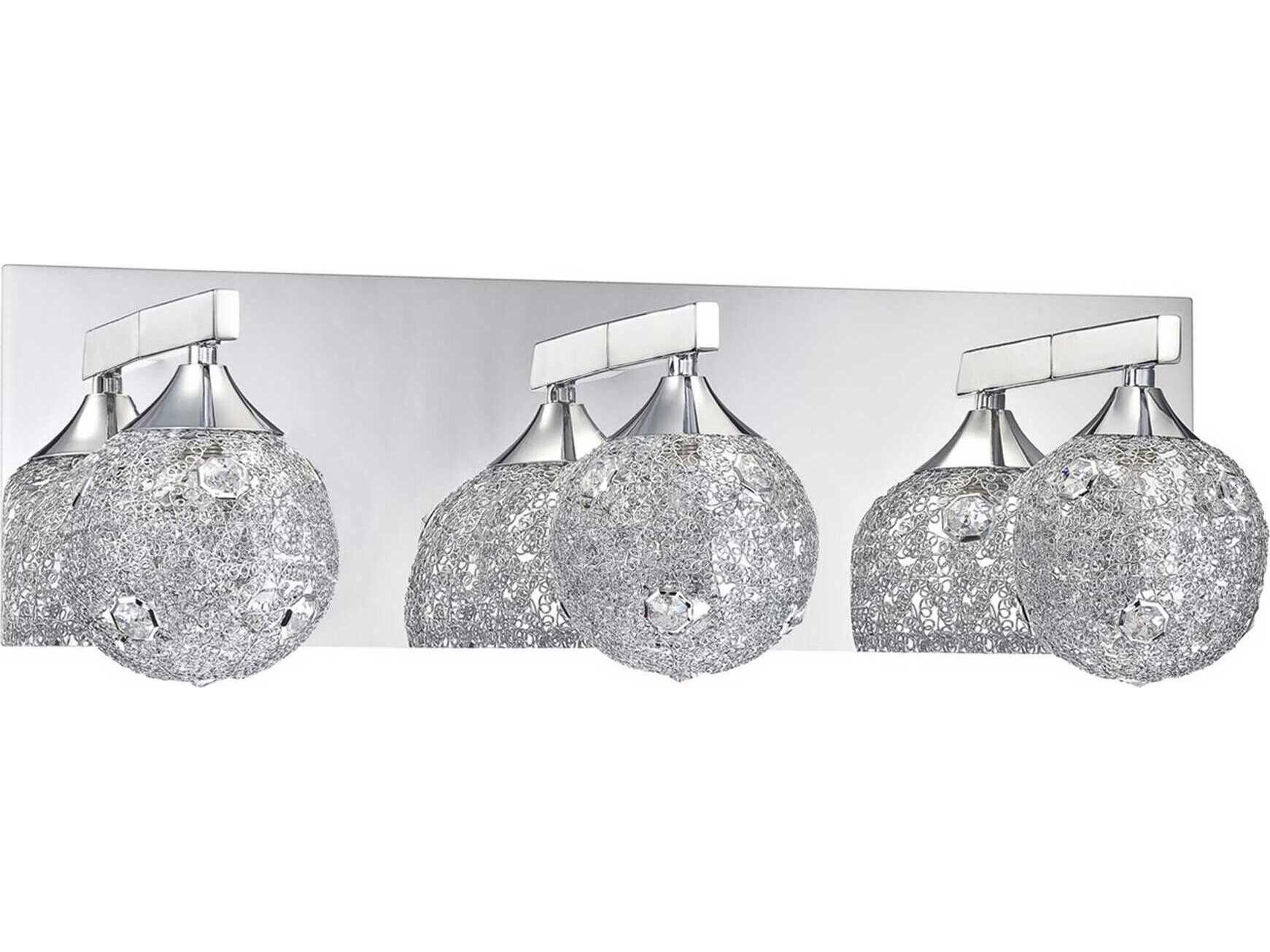 Solaro 3-Light Chrome Crystal Vanity Light