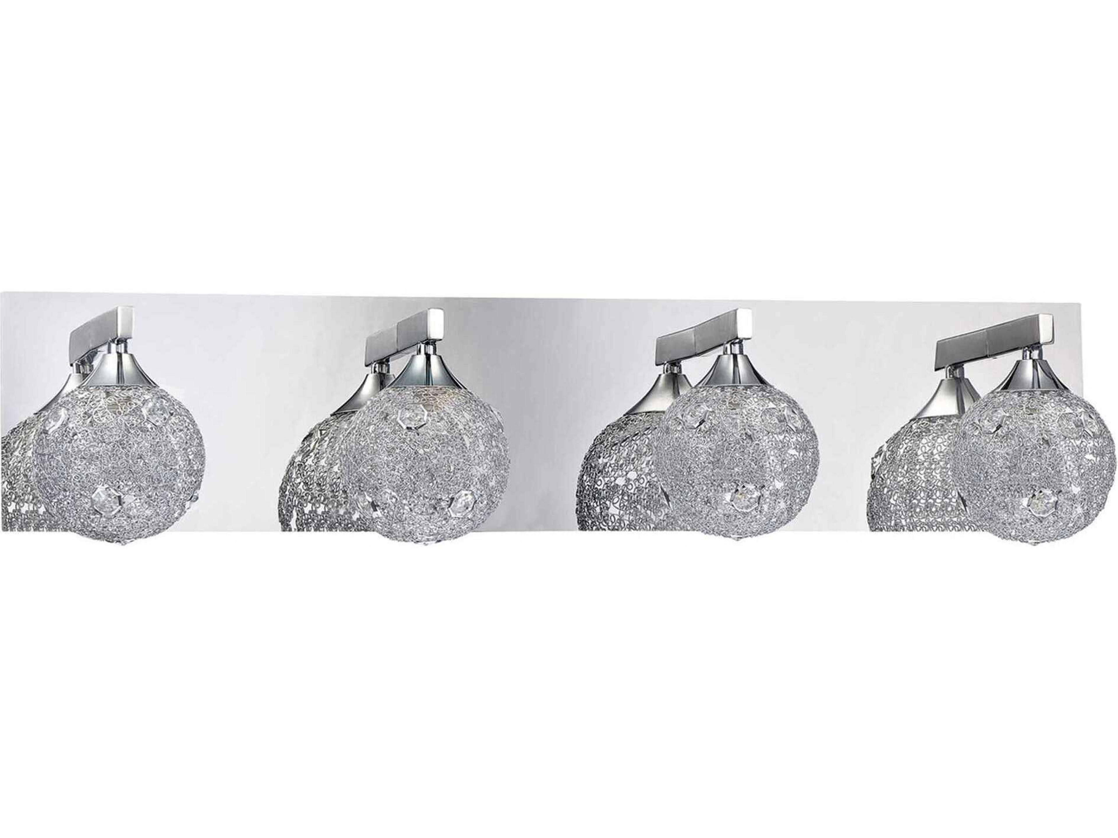Solaro 4-Light Chrome Crystal Vanity Light