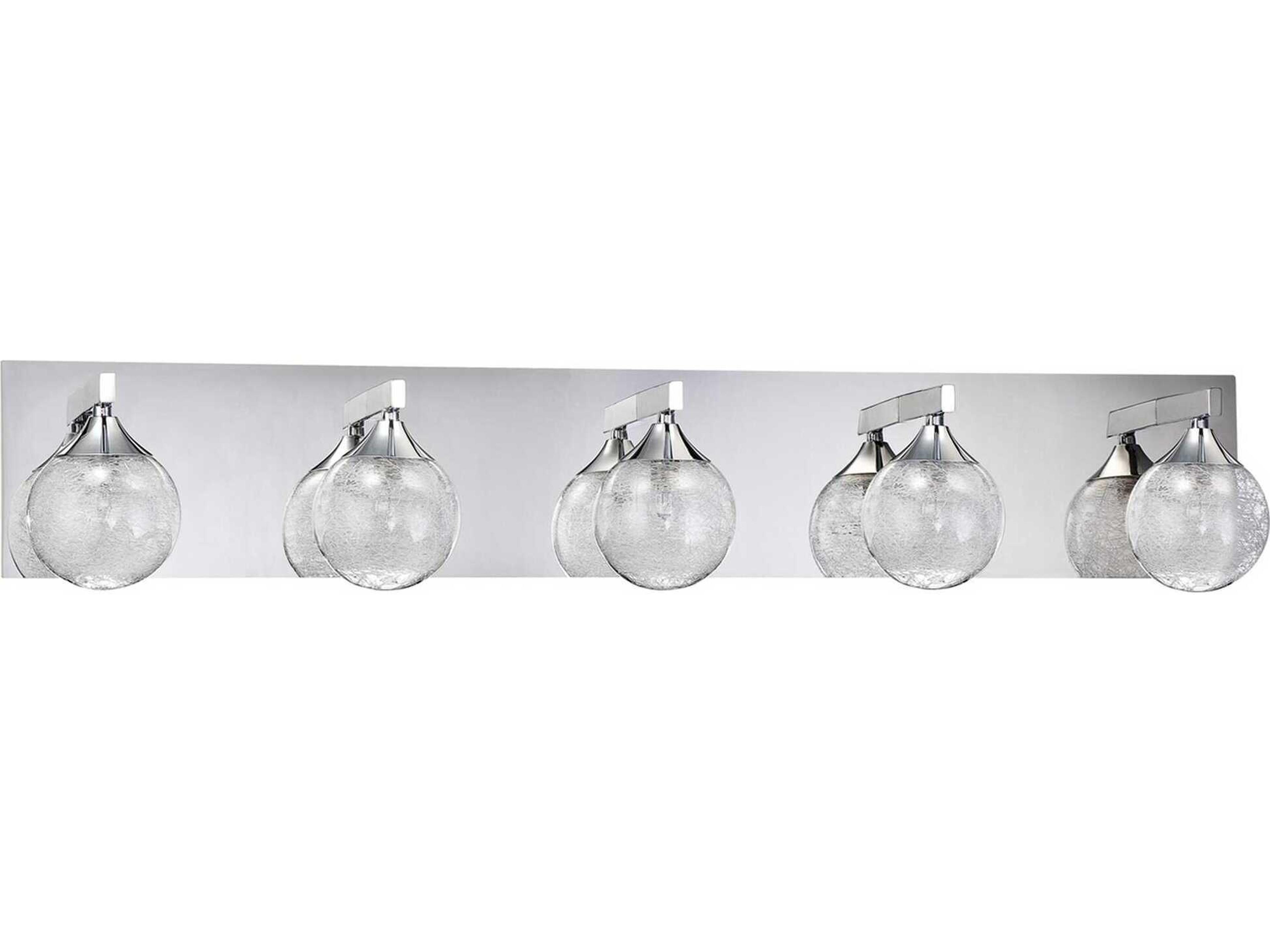 Fybra 5-Light Chrome Glass Vanity Light