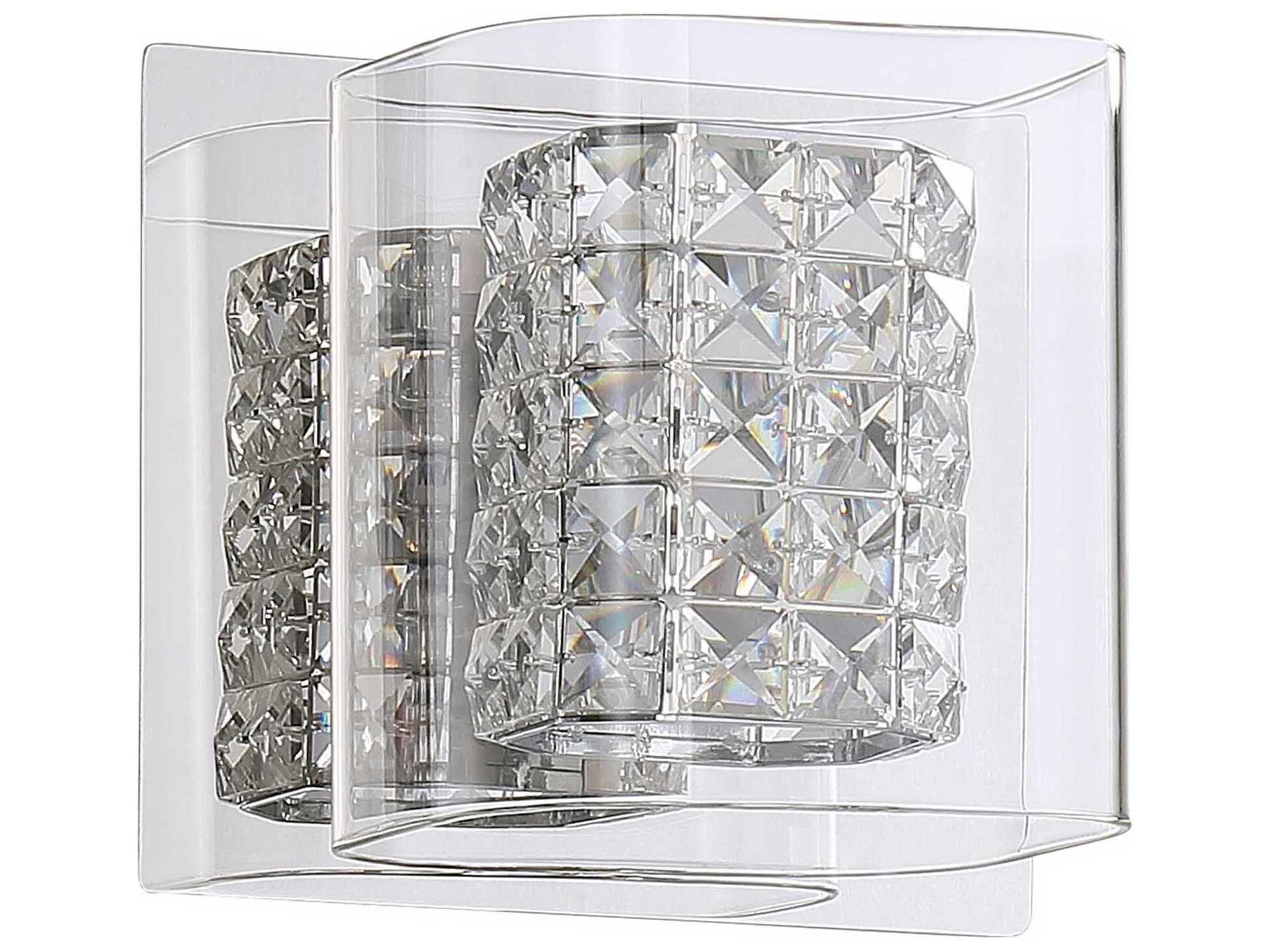 Crystorama 1-Light Chrome Crystal Glass Wall Sconce