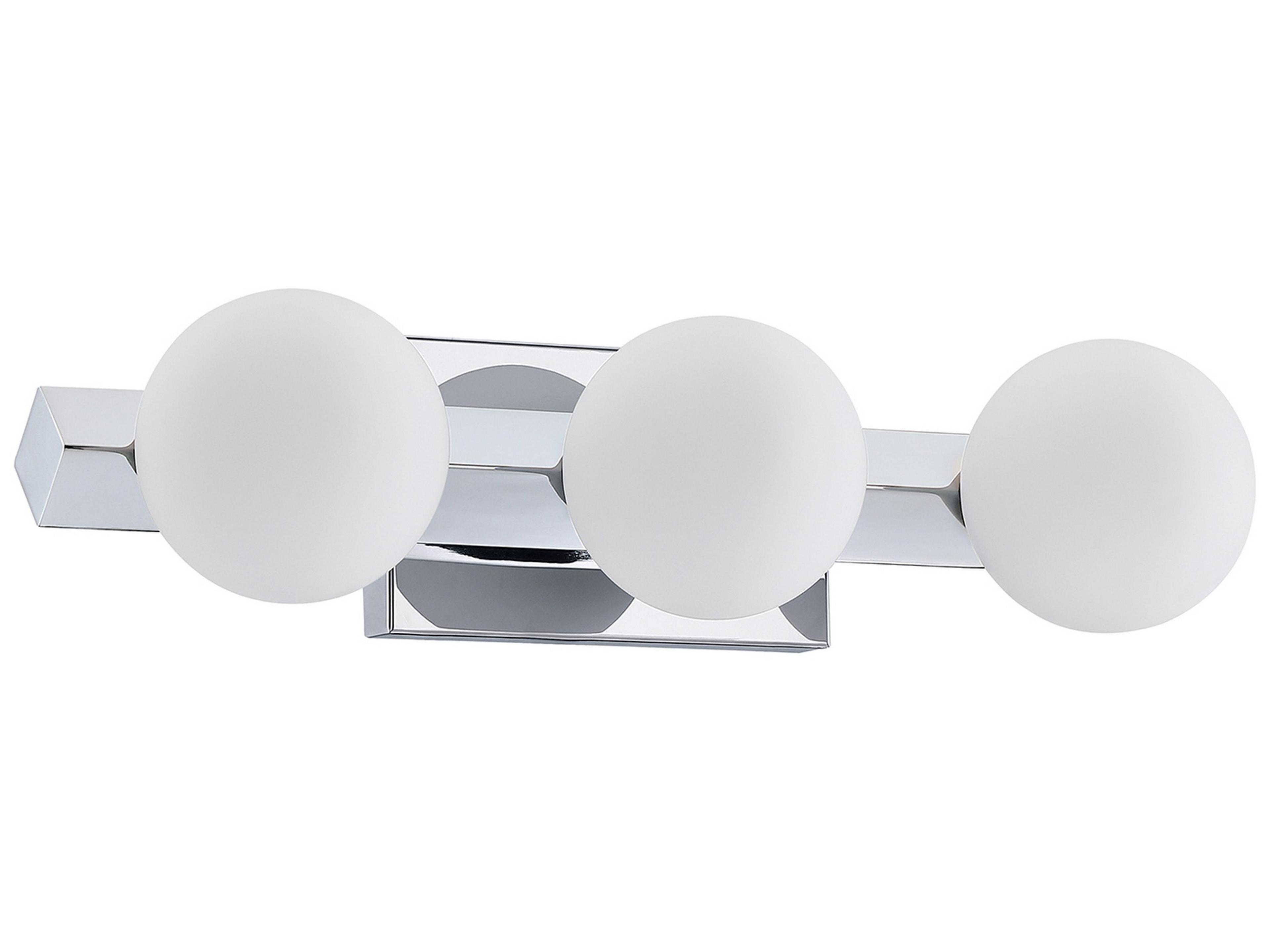 Orbitron 3-Light Chrome Glass Vanity Light
