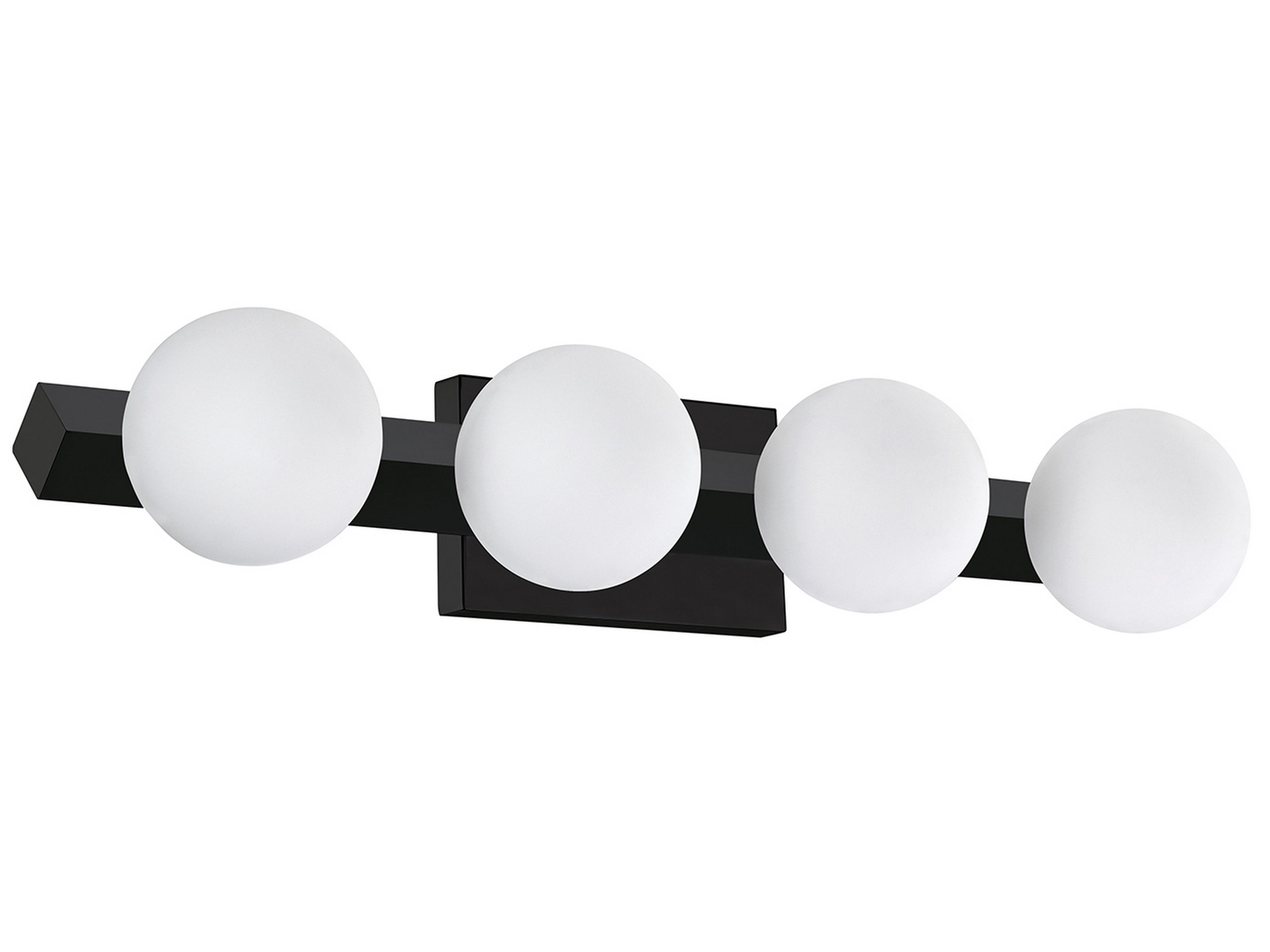 Orbitron 4-Light Black Glass Vanity Light