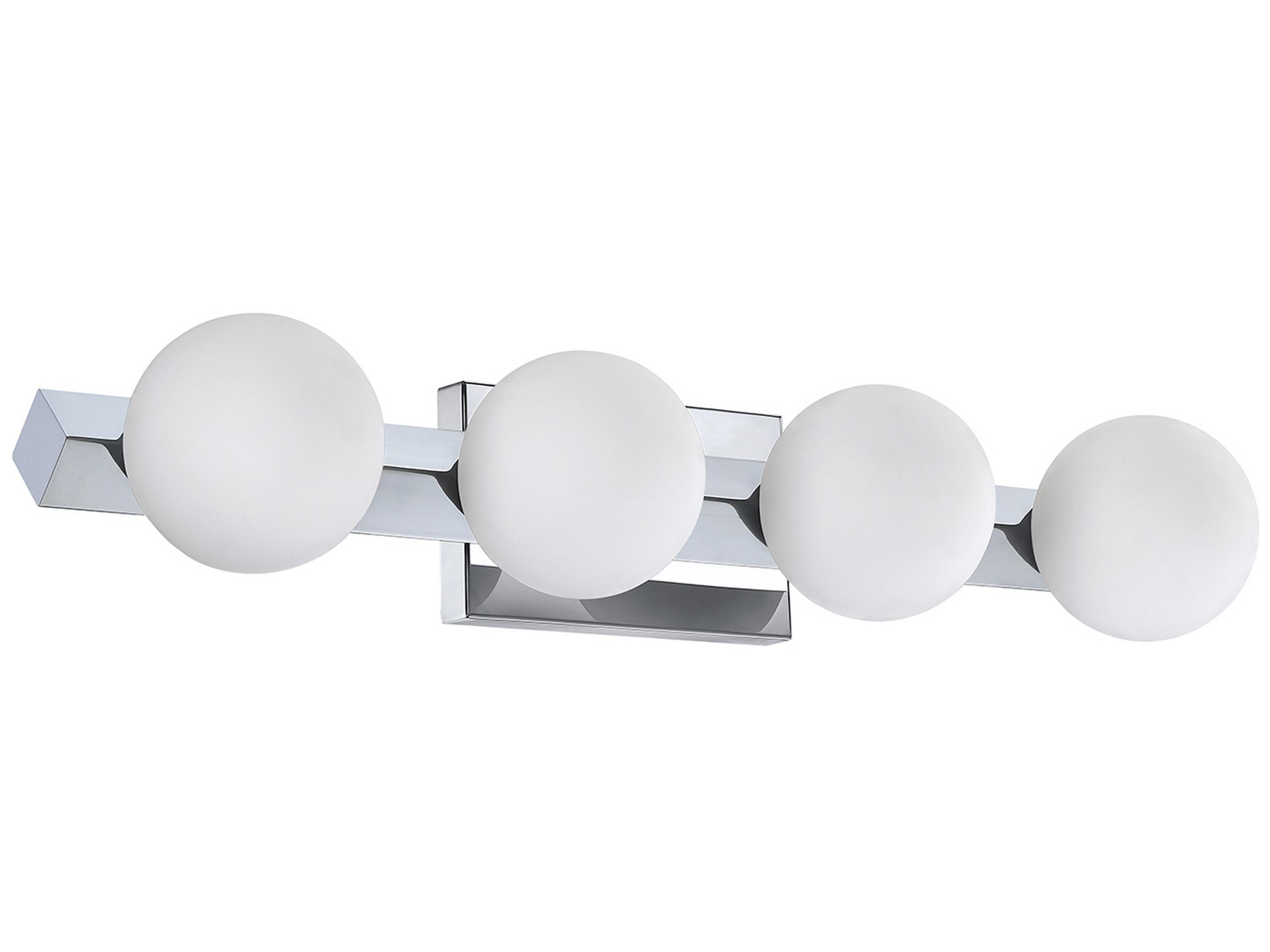 Orbitron 4-Light Chrome Glass Vanity Light
