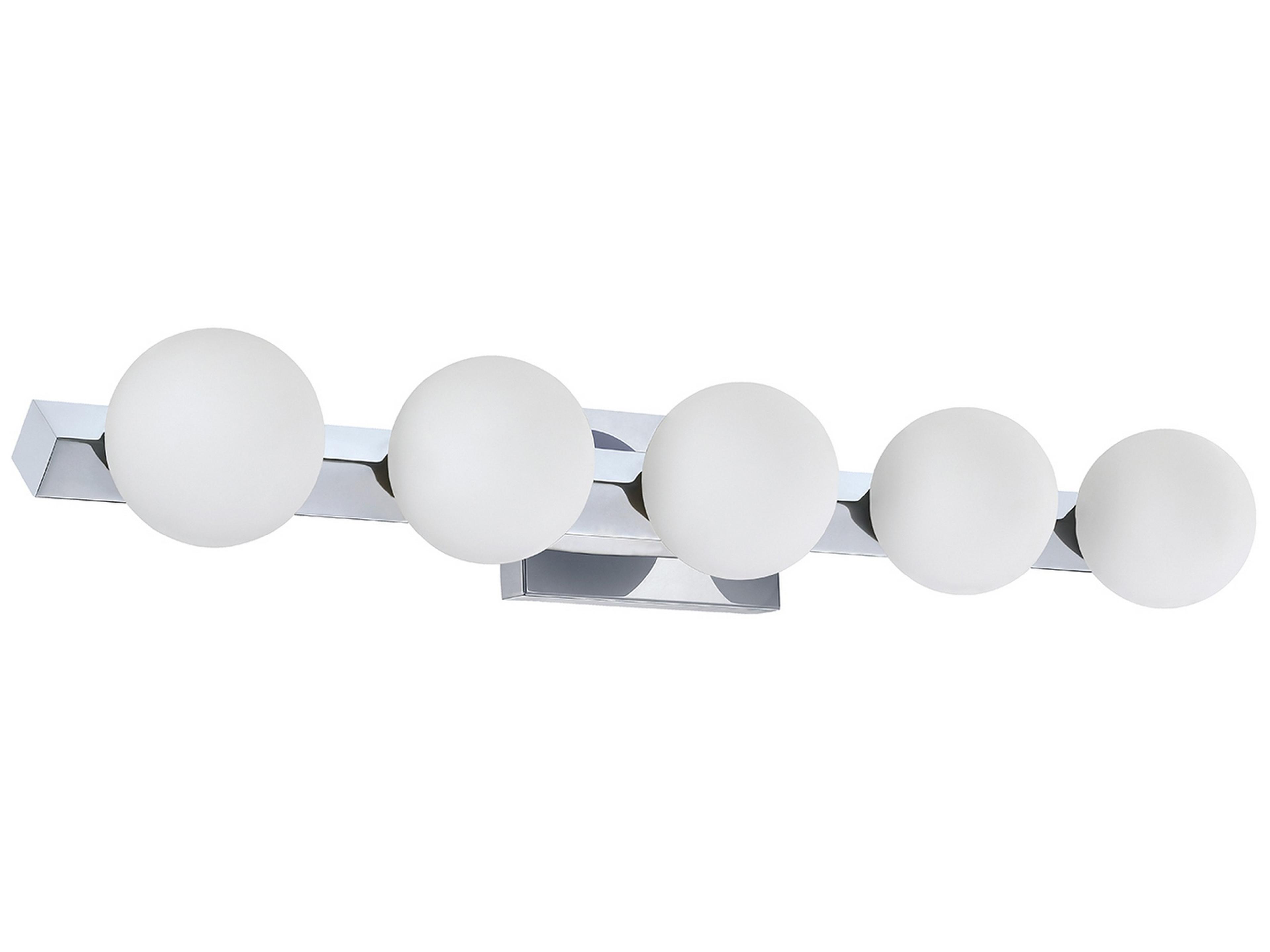 Orbitron 5-Light Chrome Glass Vanity Light