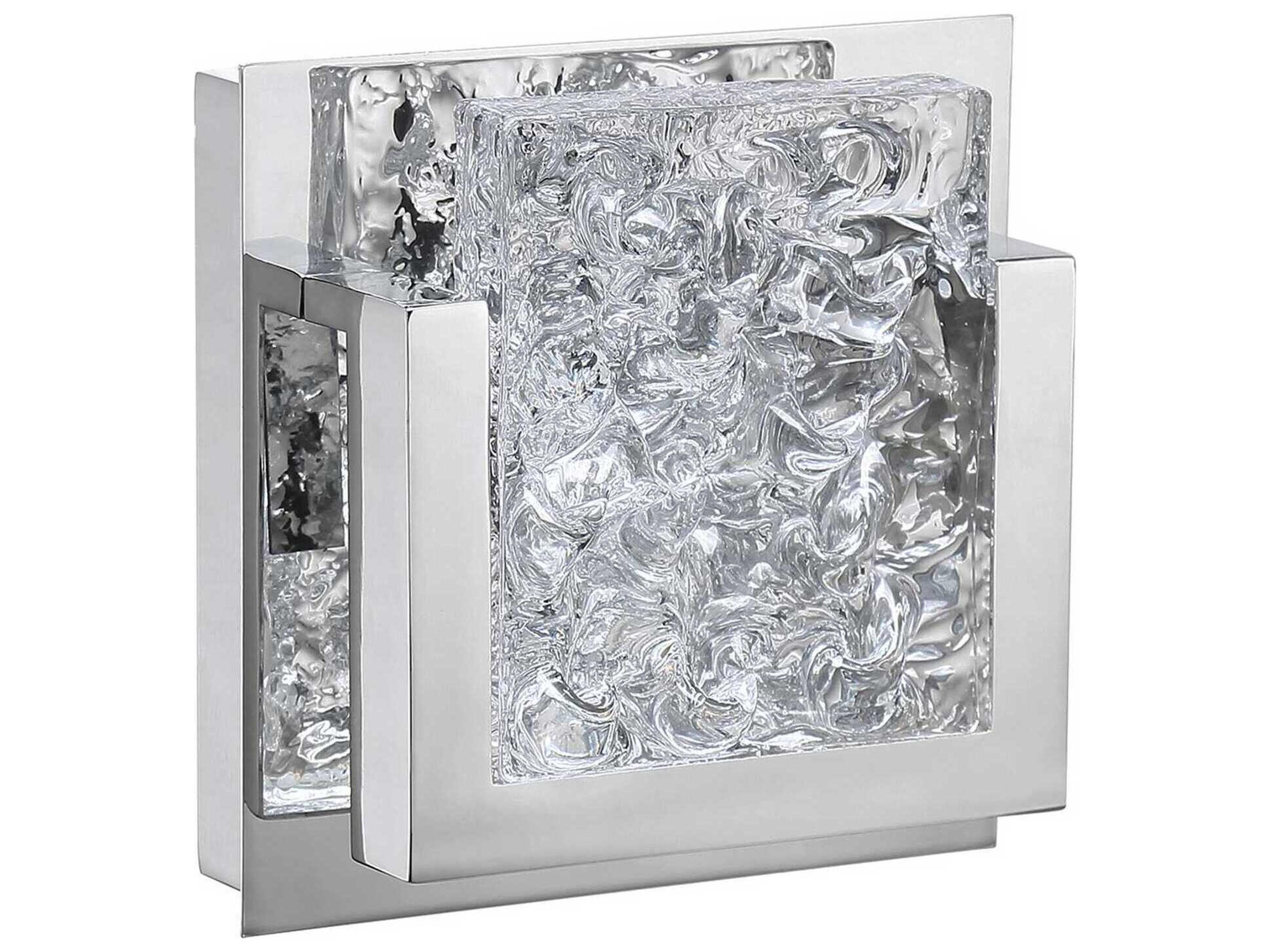 Ice-lava 1-Light Chrome Clear Glass LED Wall Sconce
