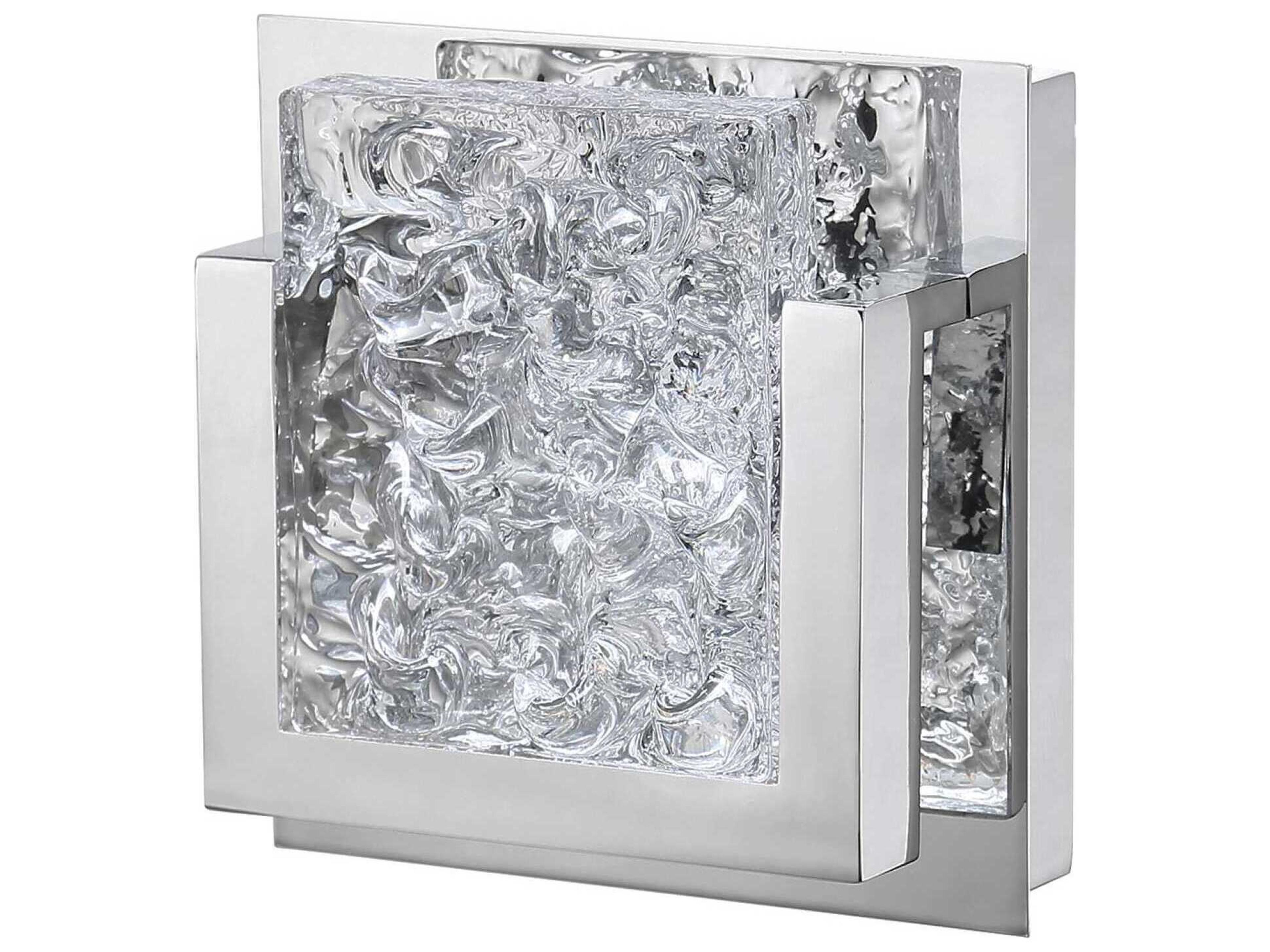 Kendal Ice-lava 1-Light Chrome Clear Glass LED Wall Sconce
