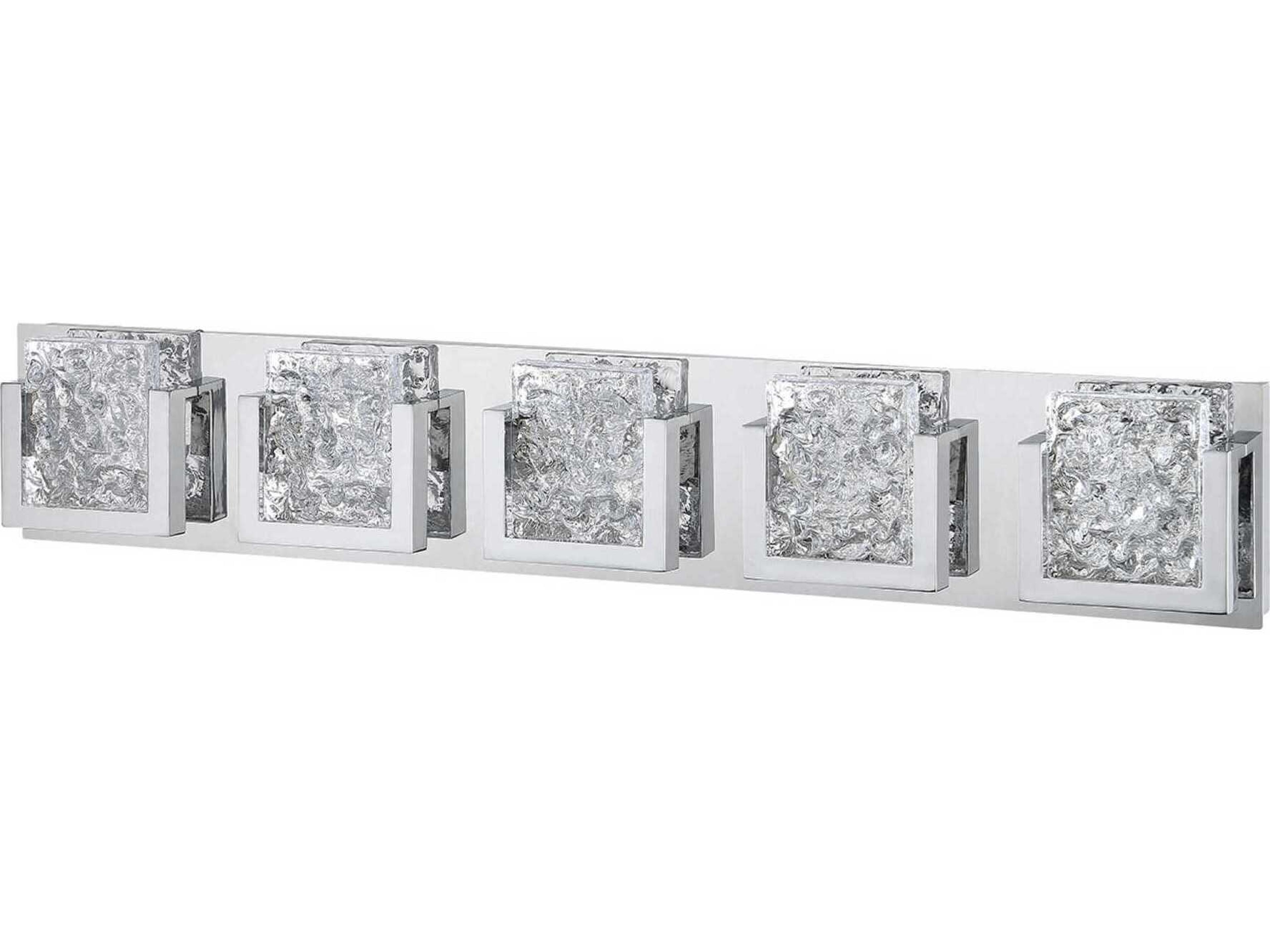 Kendal Ice-lava 5-Light Chrome Clear Glass LED Vanity Light