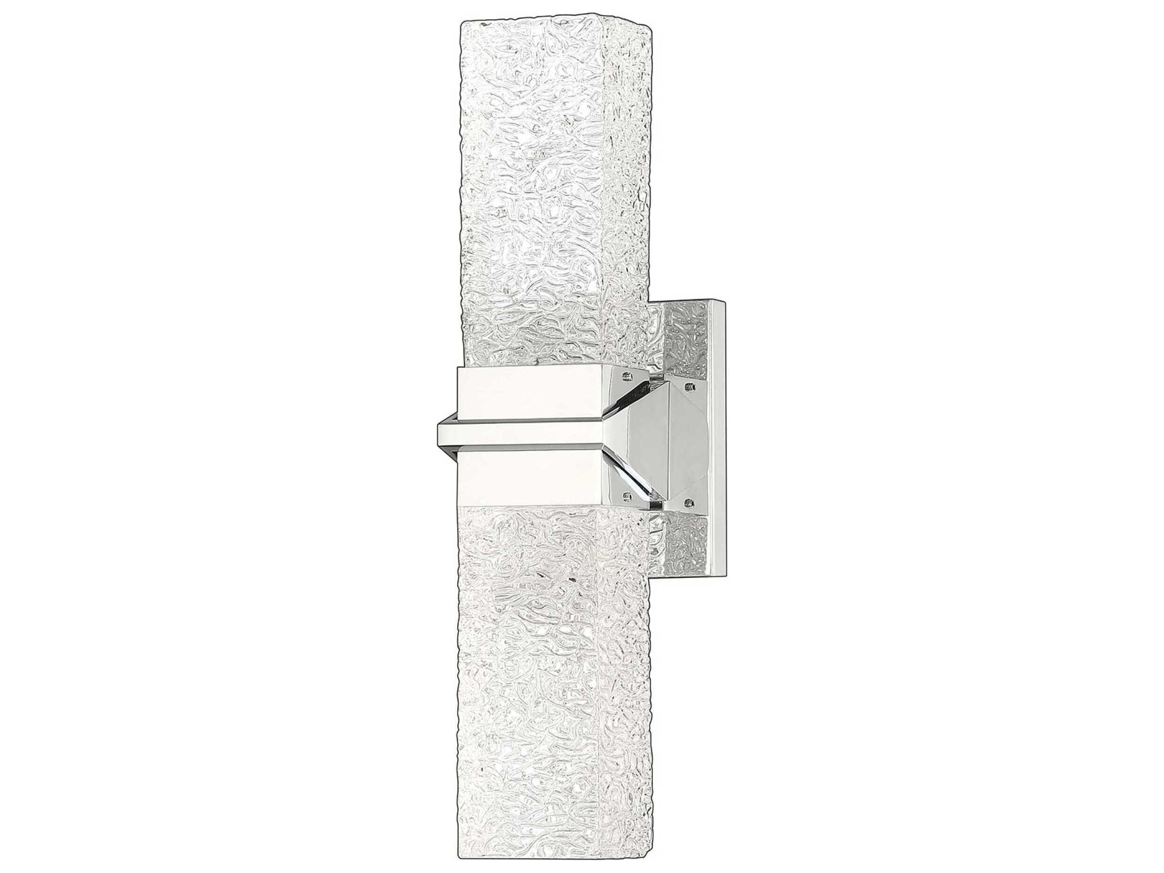 Kendal Ice 2-Light Chrome Glass LED Wall Sconce