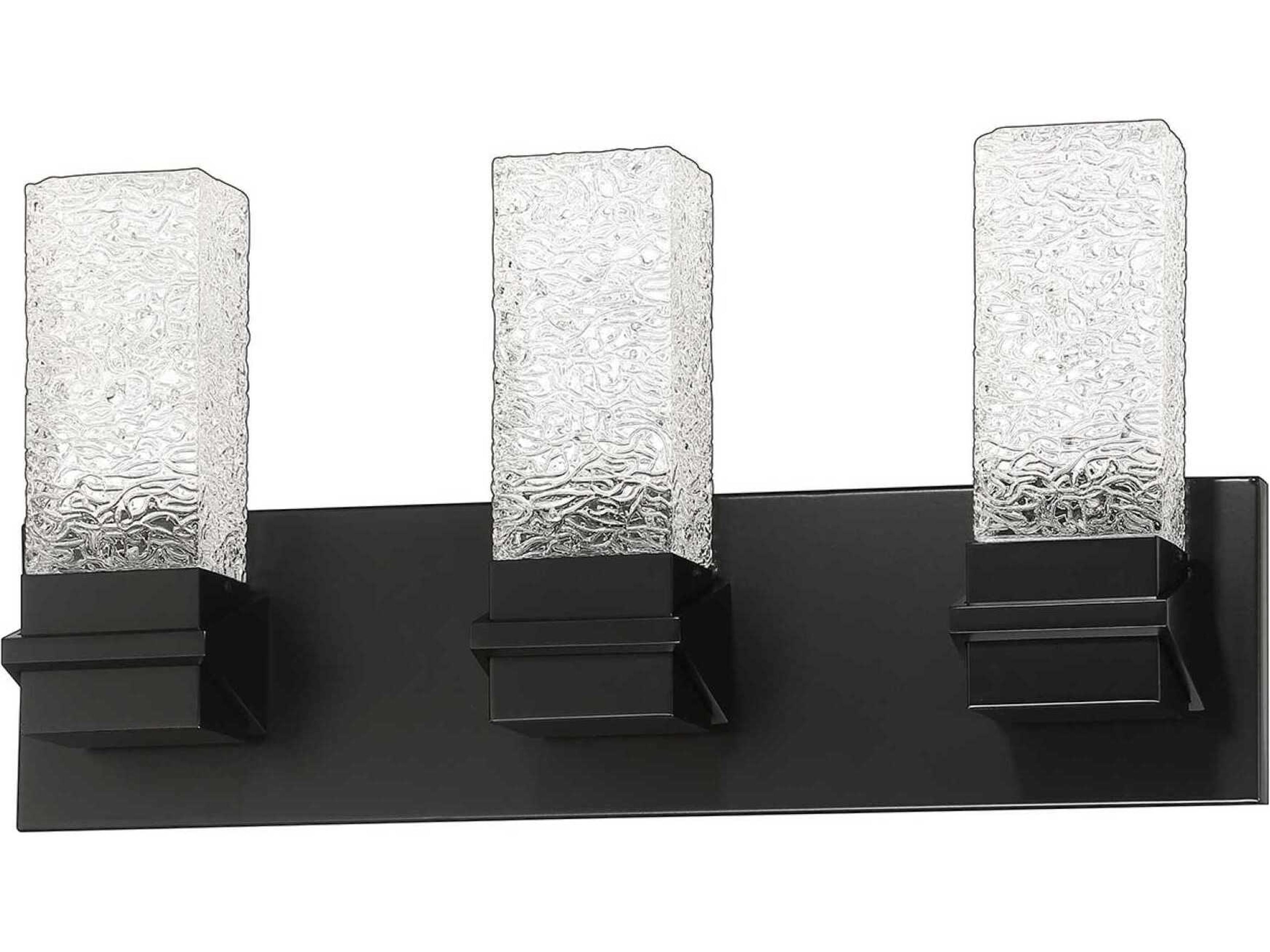 Kendal Ice 3-Light Black Glass LED Vanity Light