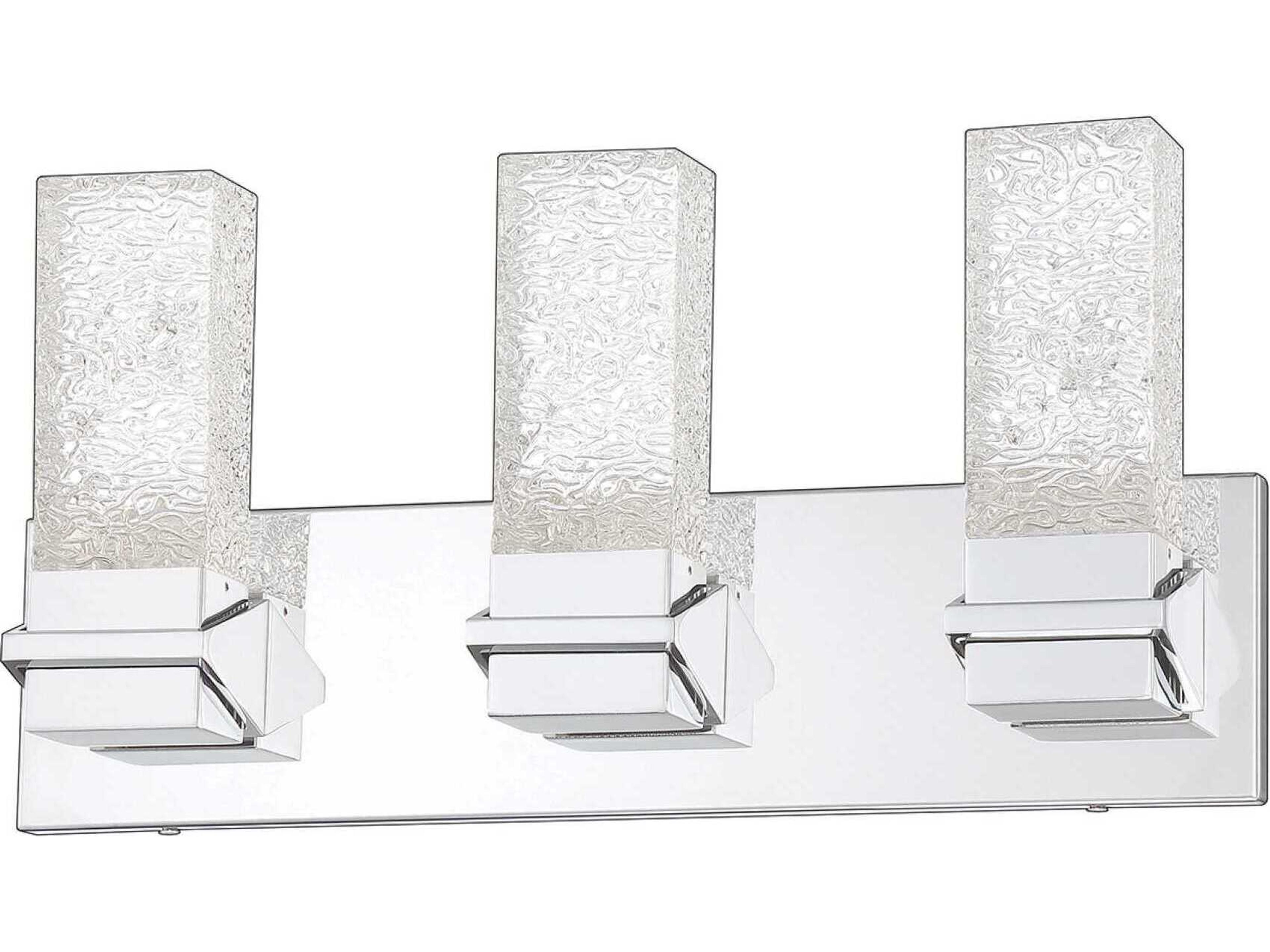 Kendal Ice 3-Light Chrome Glass LED Vanity Light