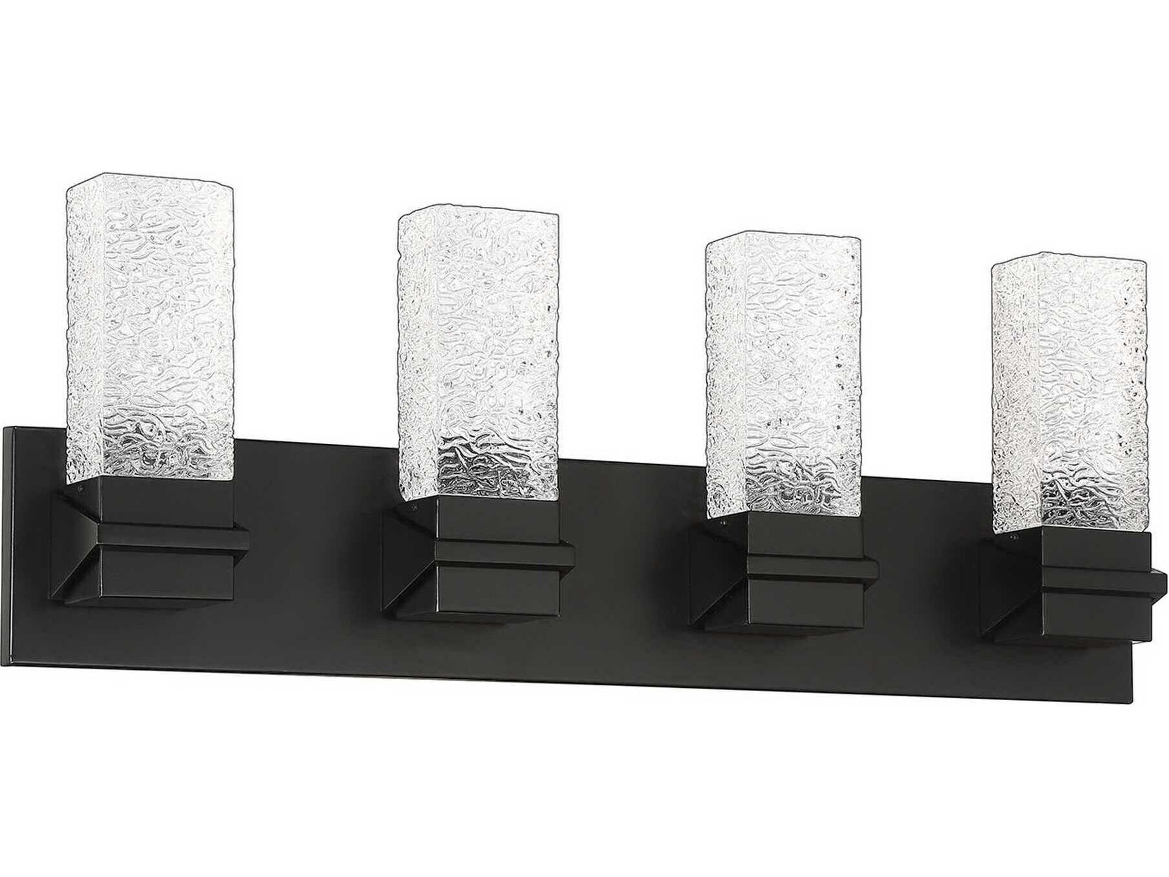 Ice 4-Light Black Glass LED Vanity Light
