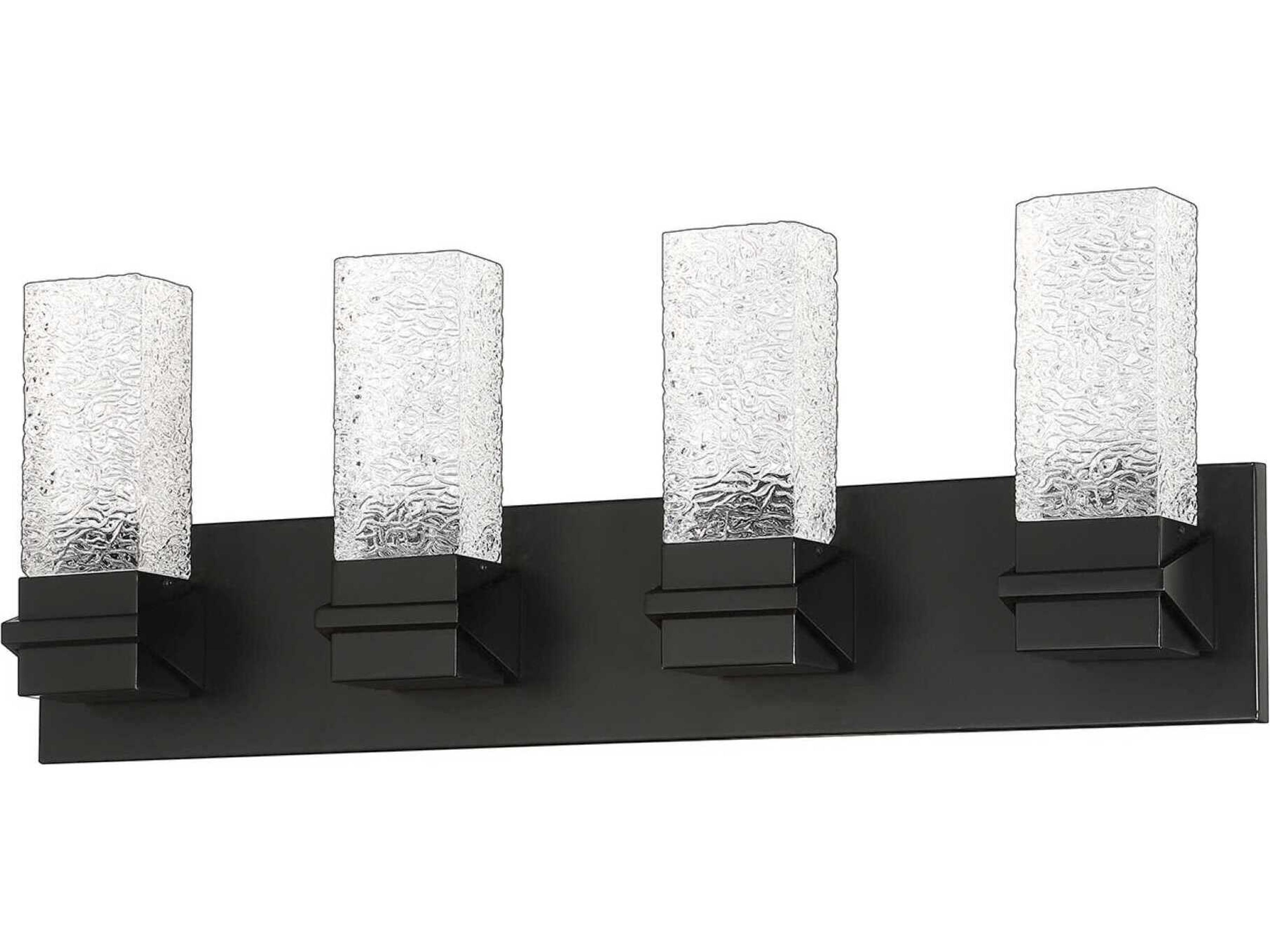 Kendal Ice 4-Light Black Glass LED Vanity Light