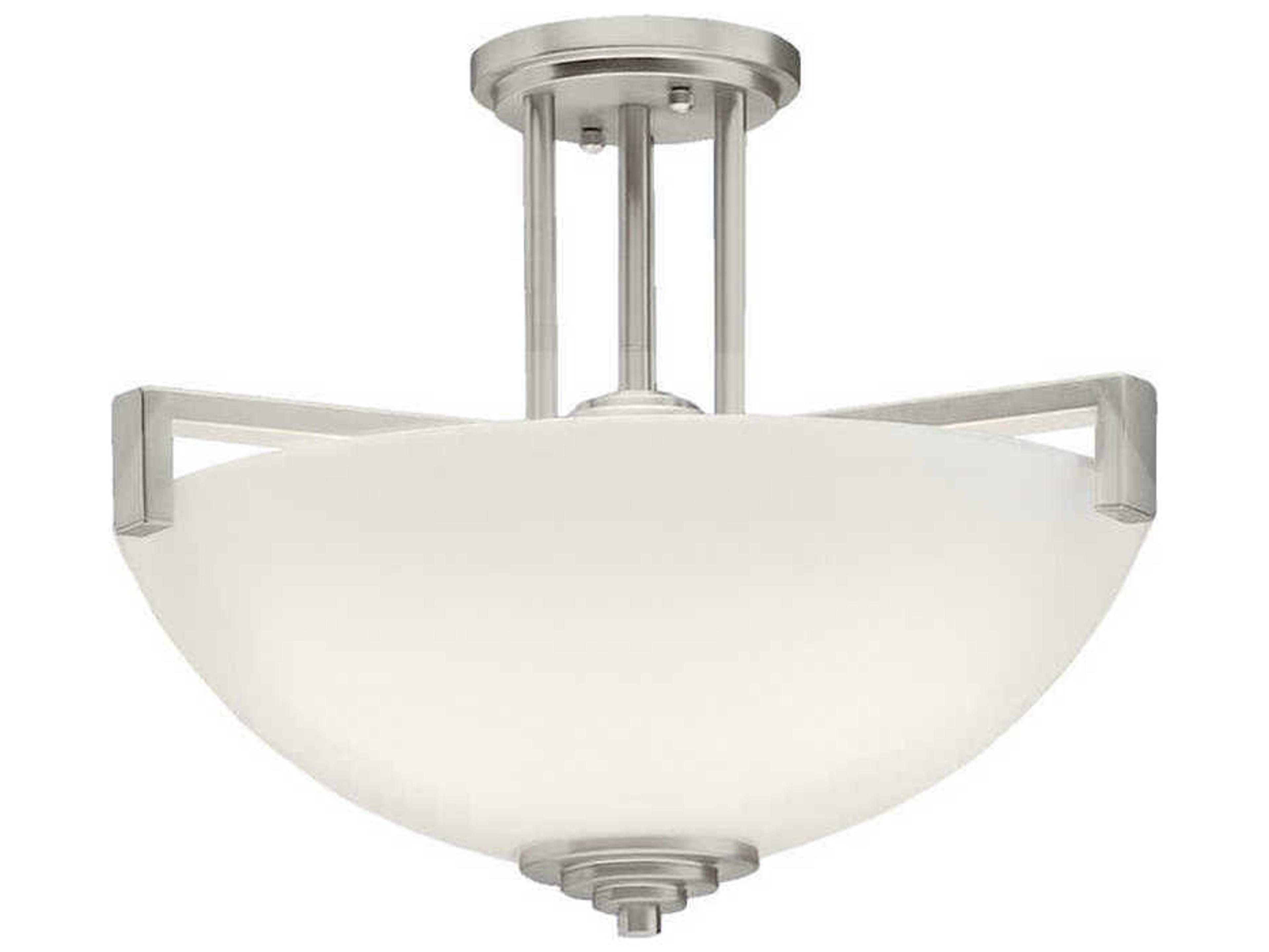 Kichler Eileen 3-Light Brushed Nickel Glass Bowl Round Pendant